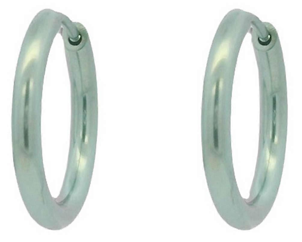 Ti2 Titanium Medium Round Hinged Hoop Earrings - Light Green