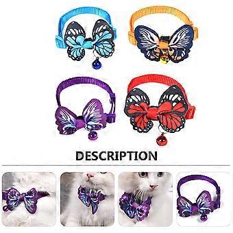 Pet Collar Adjustable Bell Collar for Pet 4Pcs Chic Necklace for Cats