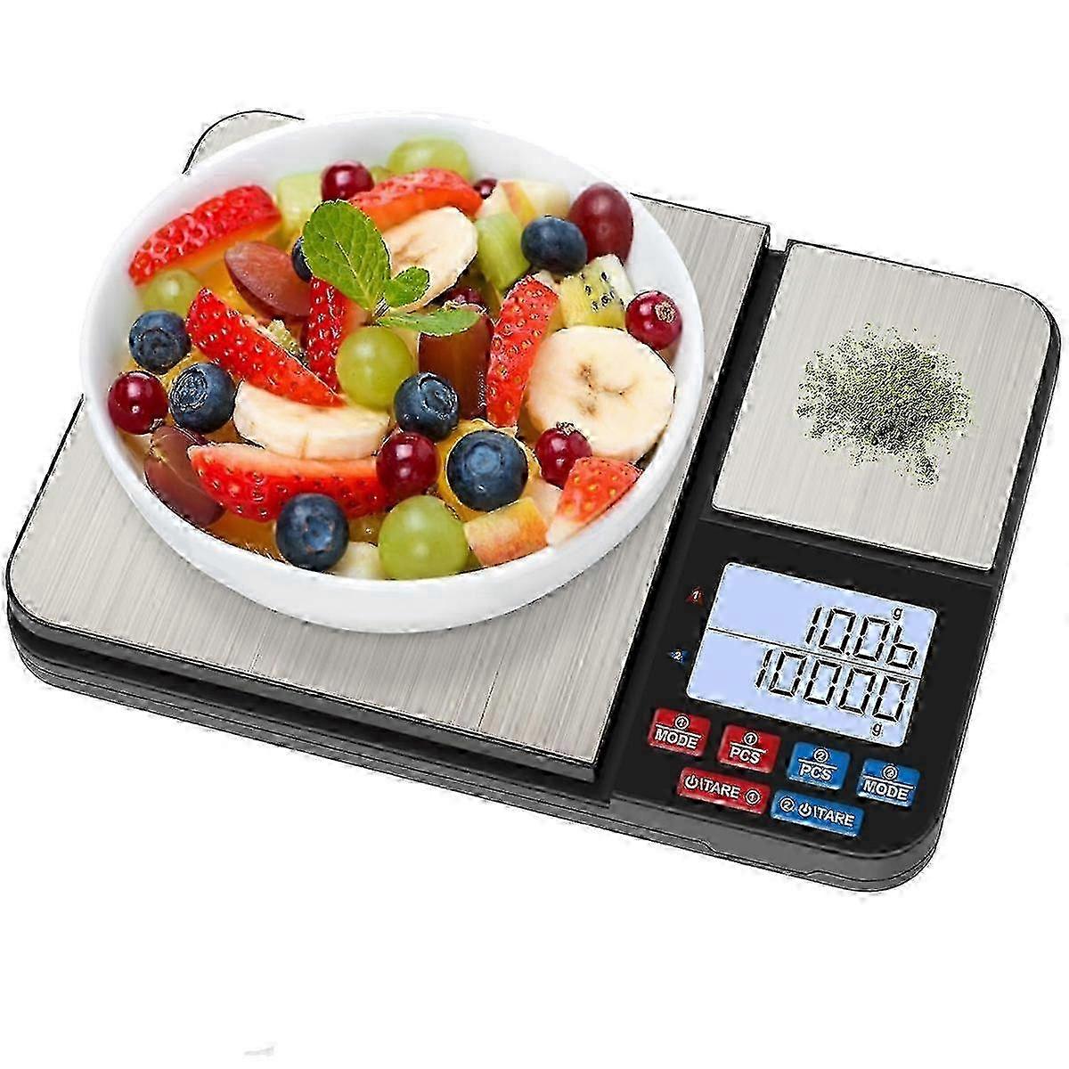 Dual Platform Kitchen Scale: 10Kg/1G Precision Weighing Scales with LCD Display for Cooking Enthusiasts