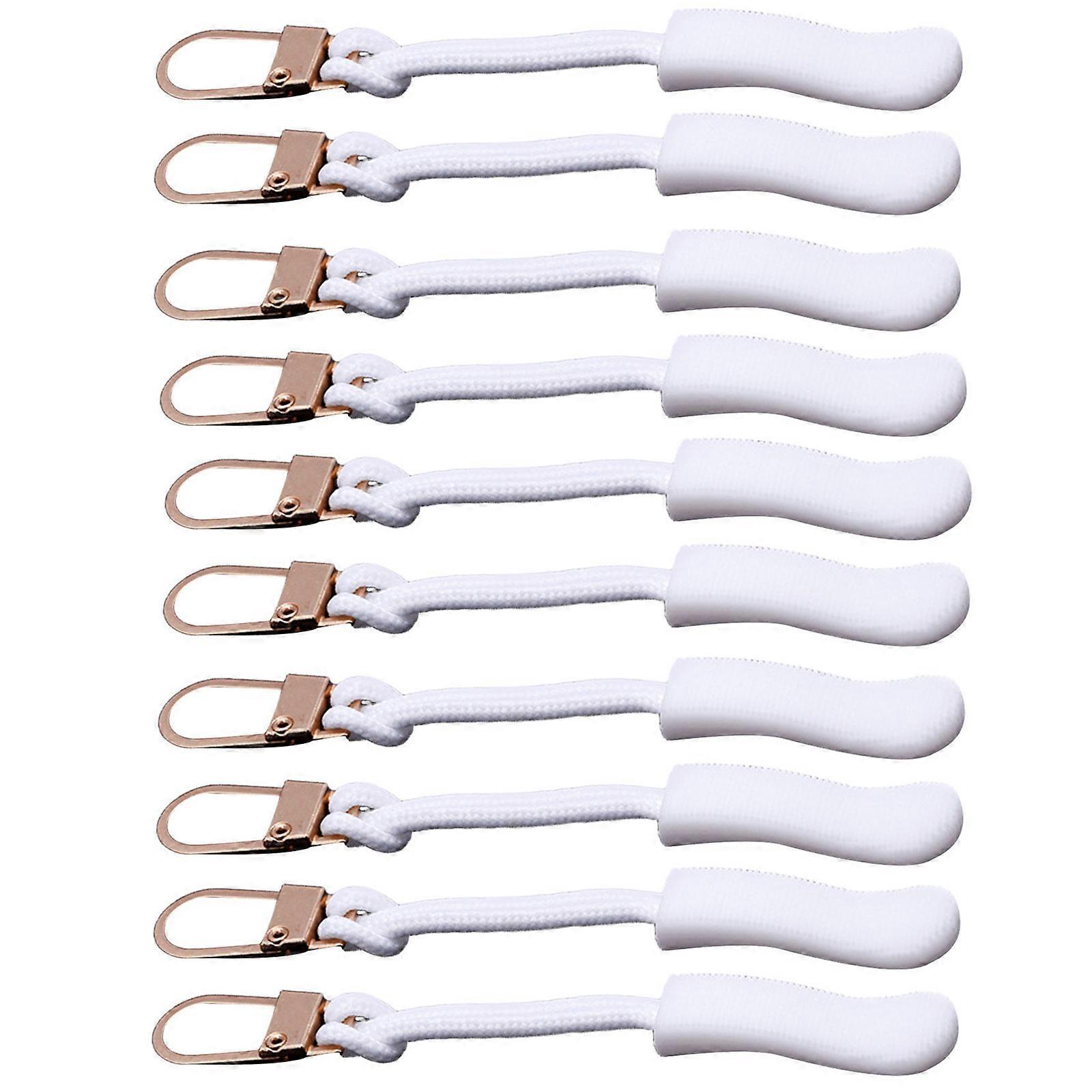 Sturdy Alloy Zippers Replacement Head Portable Sewing Tool Accessory with Most Standard Zippers  White
