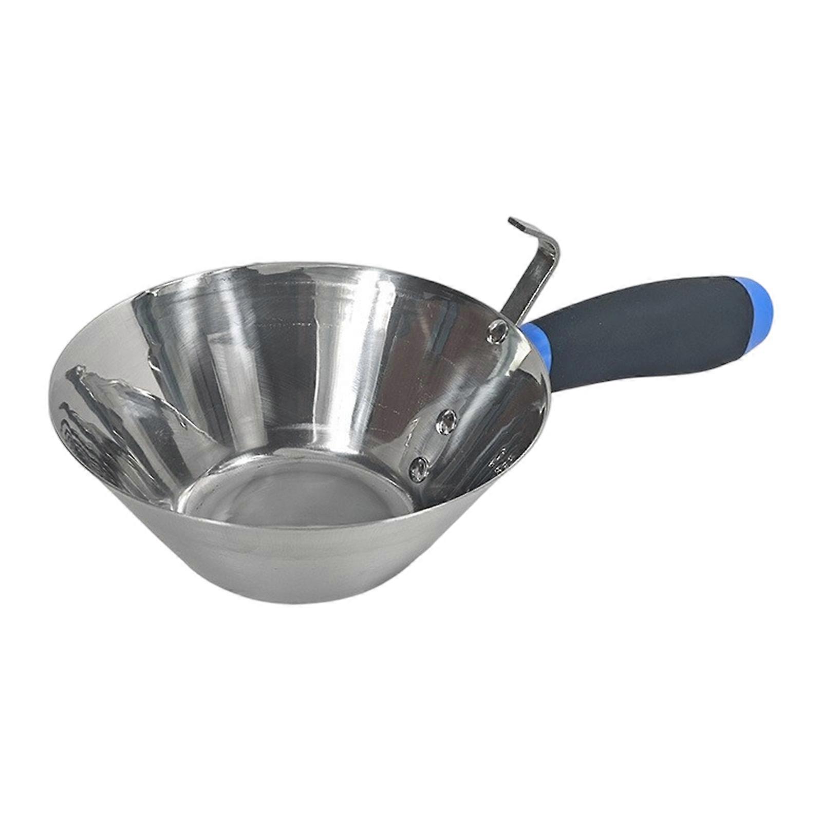 Professional Mortar Paint Container Stainless Steel Mixing Bowl With Comfortable Handle For Construction Plastering Work Multicolor