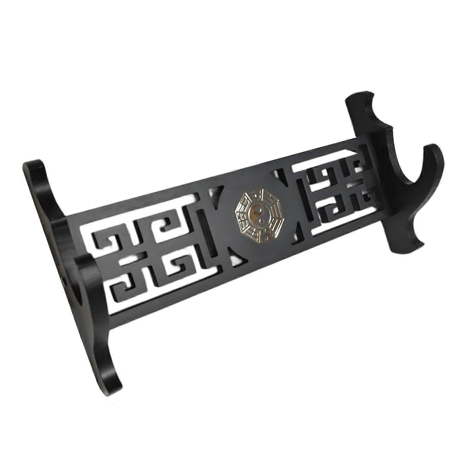 Traditional Chinese Dragon Pattern Wall Swords Mounted Durability Wooden Swords Holder Suitable for Horizontal Display Multicolor