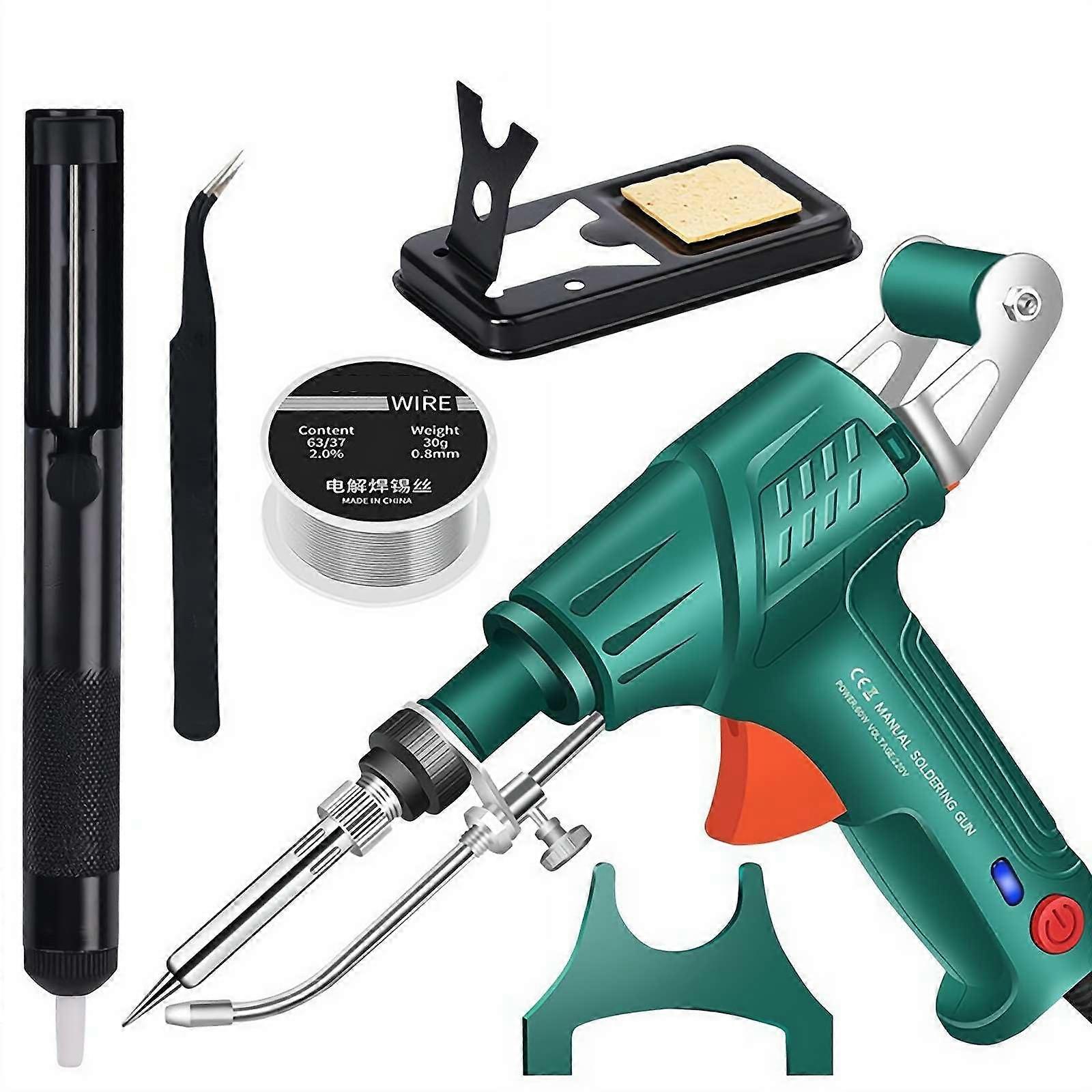 Soldering Iron Gun Kit 3 in 1 Internal Heating Laser Welding Tool for Industrial Use Green US