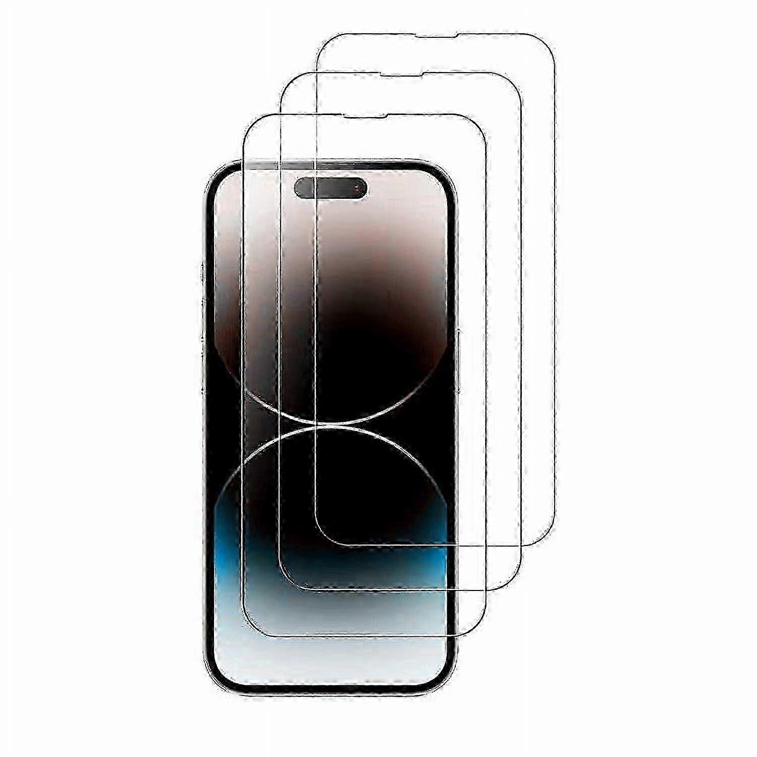 w Compatible with iPhone 15 Screen Protectors 3-Pack, Tempered Glass, 2.5D Curved Edges, Full Coverage, Military-Grade, Scratch Resistan