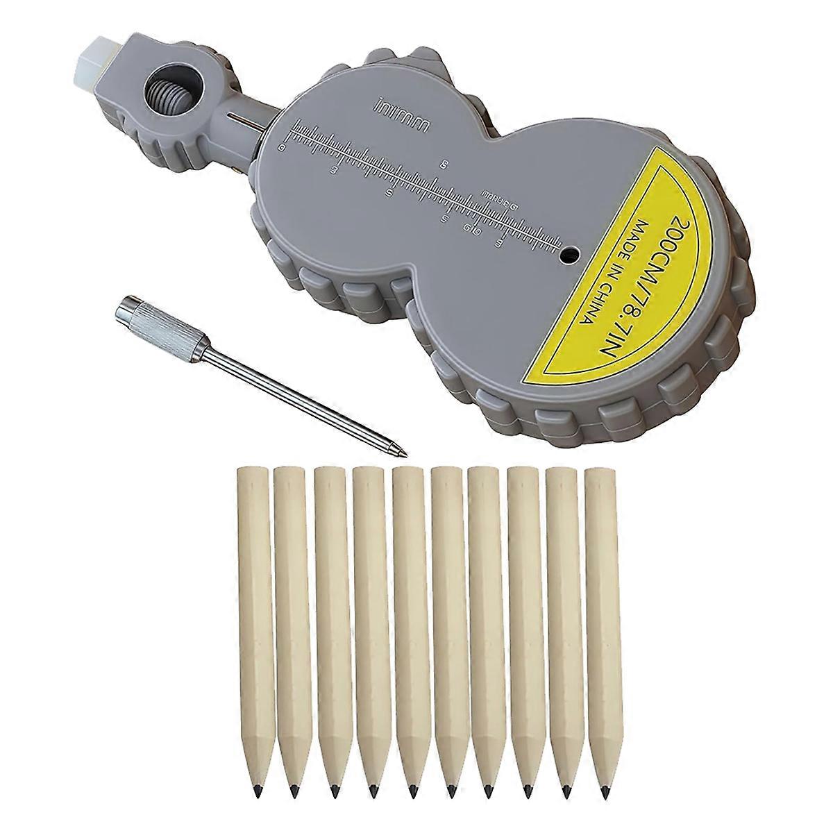 6.56 Ft Tape Measure Compass Geometry Tool with 10 Pencil,Rotating Tape Measure Beam Compass Drawing Tool