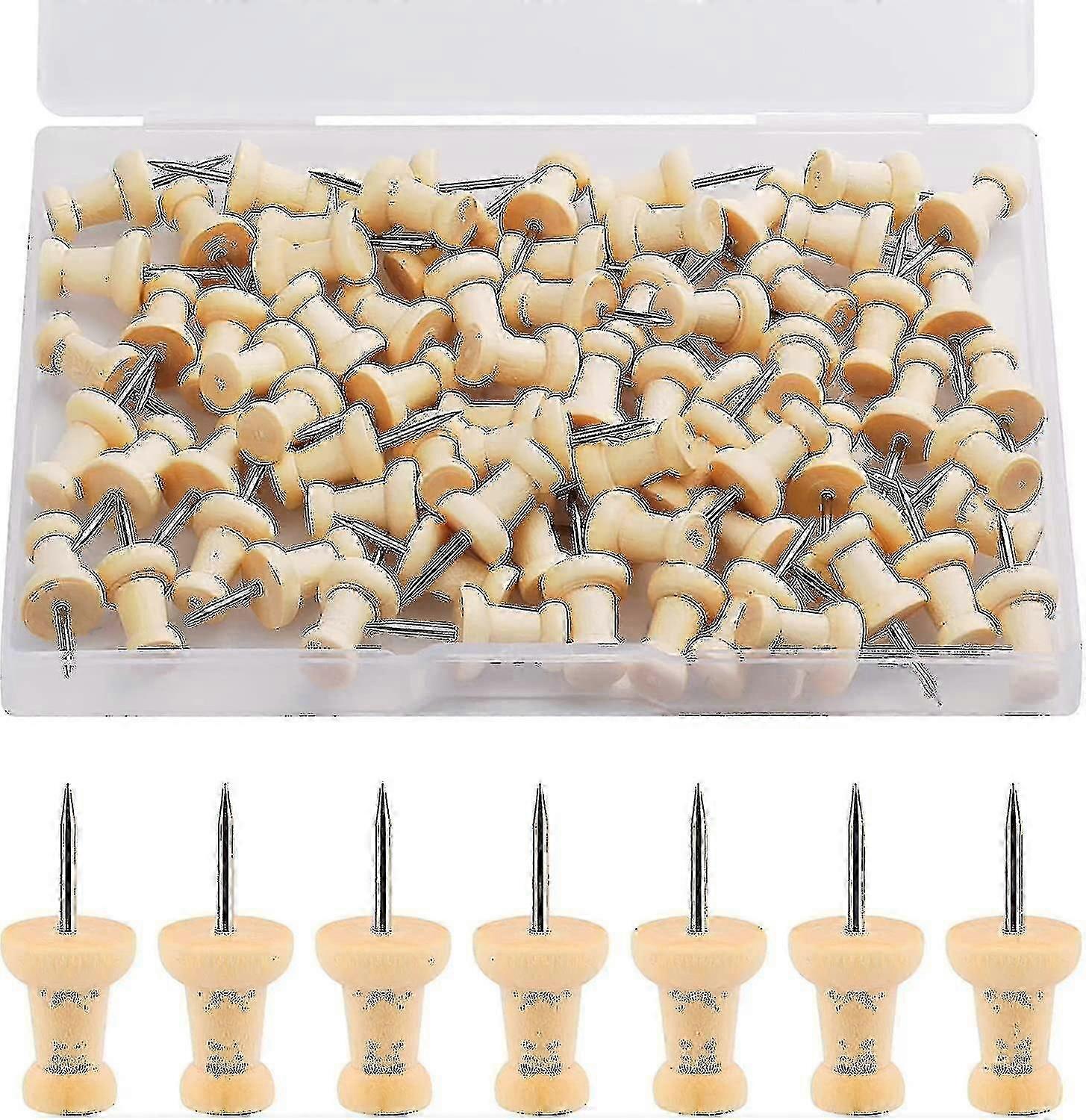 Wooden Pushpins Map Marker Pushpins 100pcs