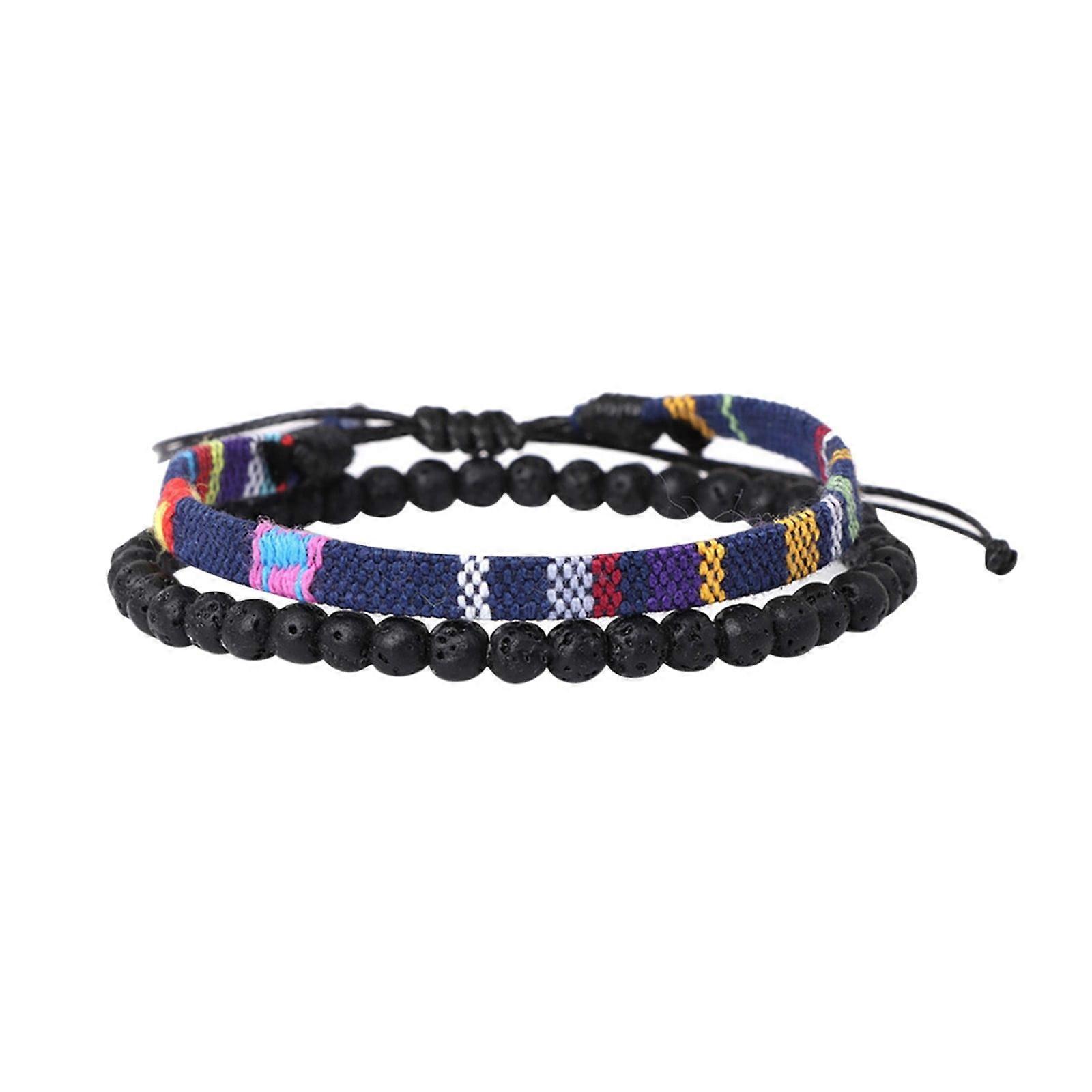 YUEHAO Adjustable Boho Surfer Bracelet for Men Women, Thin String Rope Handmade Beach Bracelet, Colorful Bohemia Accessory