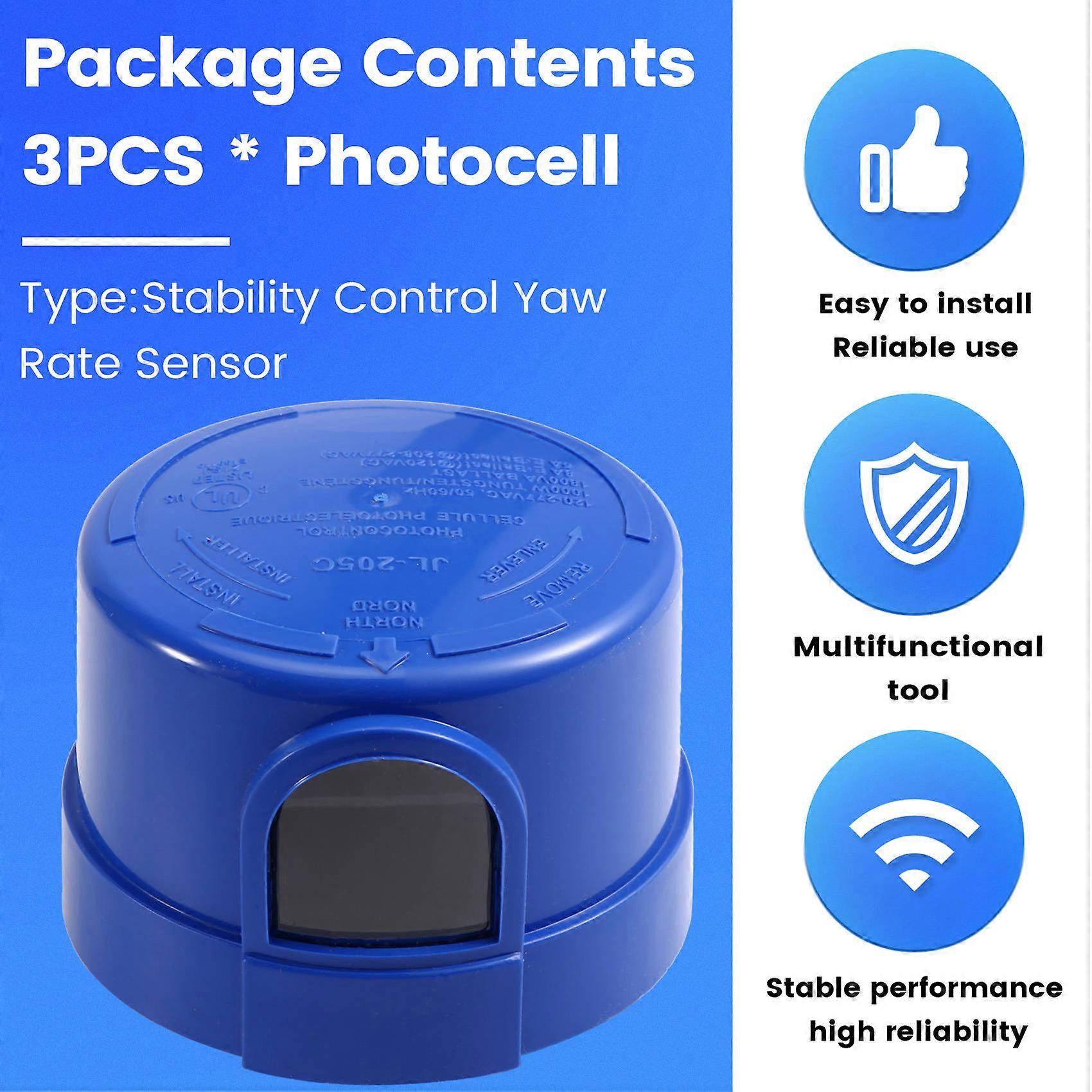 3 Pack Photocell for Outdoor Light,Auto on Off Photo Sensor Switch with Twist Lock,Dusk to Dawn Photoelectric Light