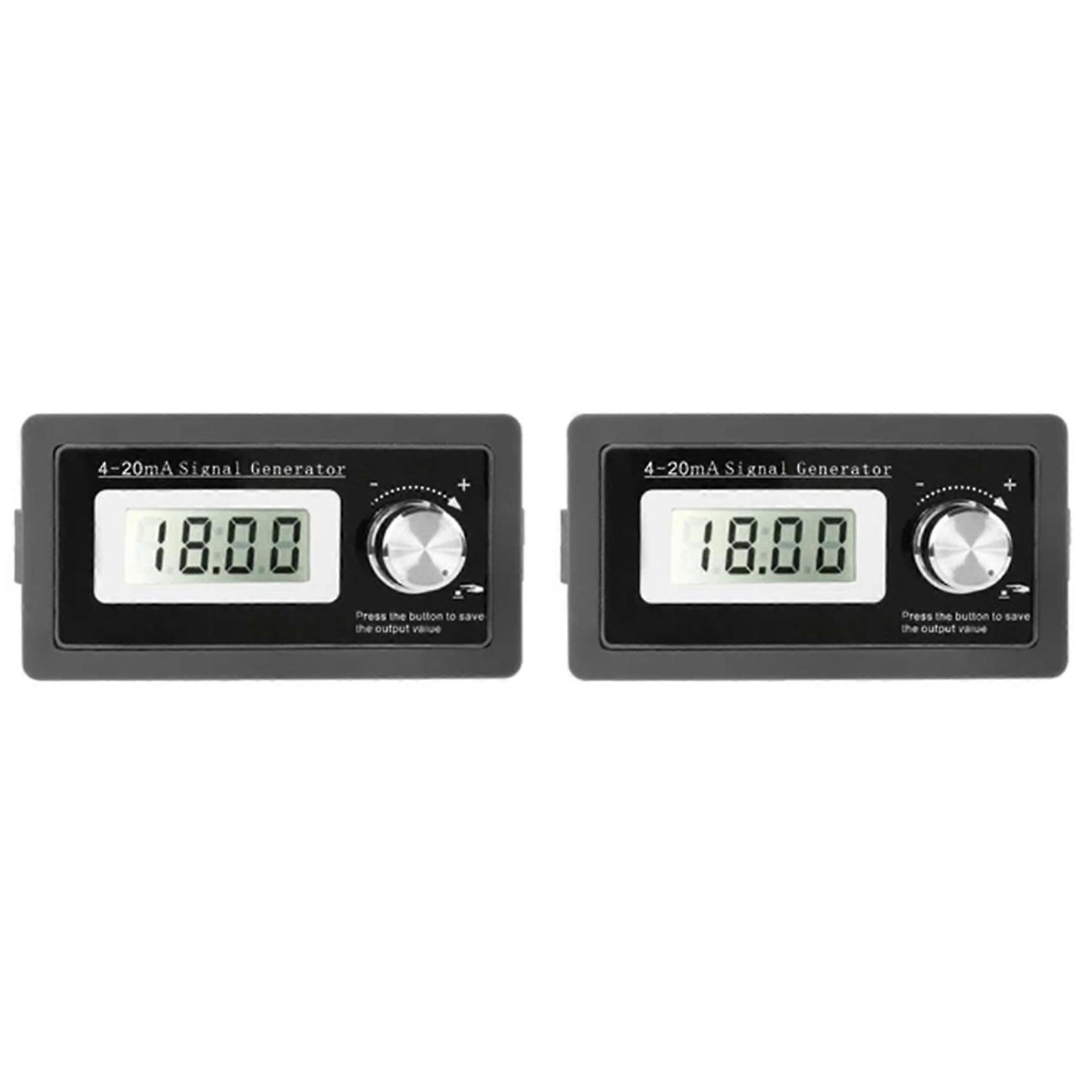 2X 2-Wire 4-20MA Current Signal Generator Panel-Mounted Current Loop Generator 4 to 20MA Simulat