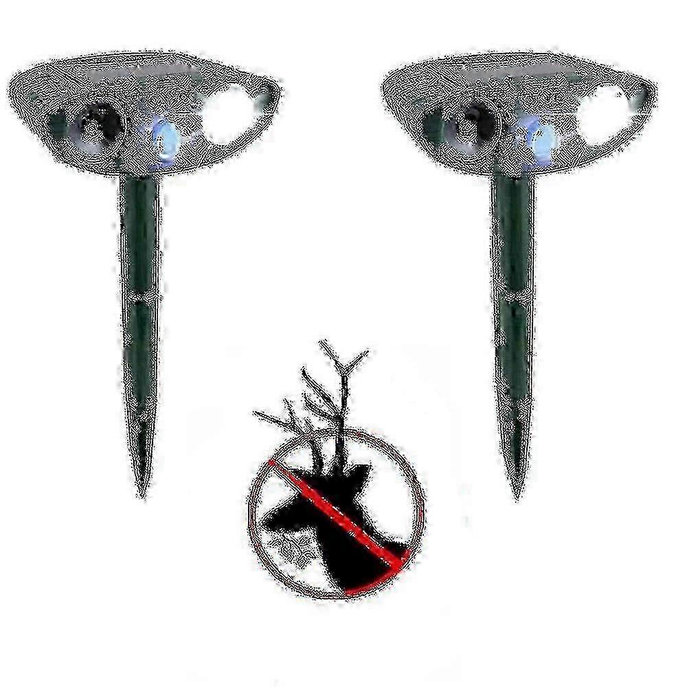 x Ultrasonic Deer Repeller - Pack Of 2 - Solar Powered - Get Rid Of Deer In 48 Hours-- SZRH A-C