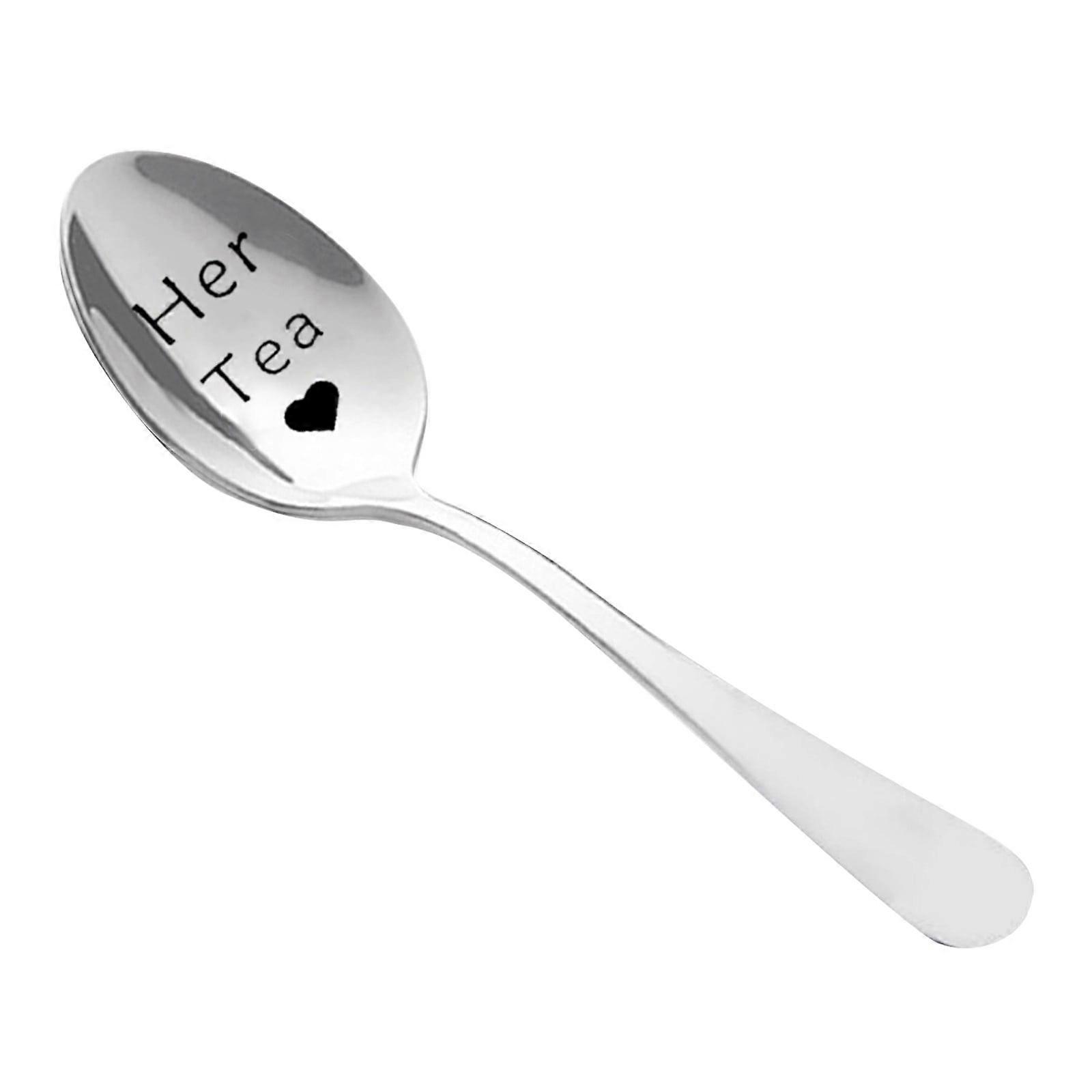 Engraved Coffee Spoon Gift for Him/Her - Kitchen Gadgets, Tableware & Dining, Compatible with Love Couples