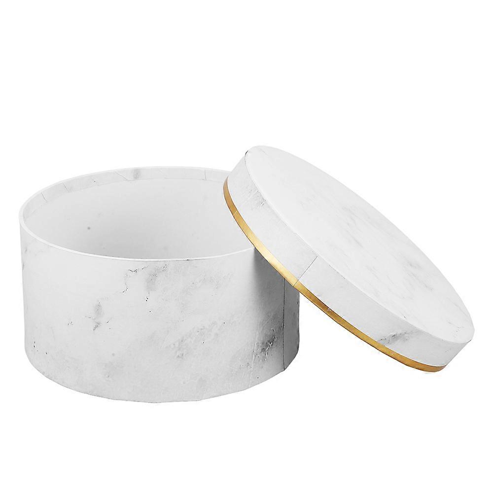 Flower Box For Arrangement Elegant Round White Paper Storage Case 1Pcs