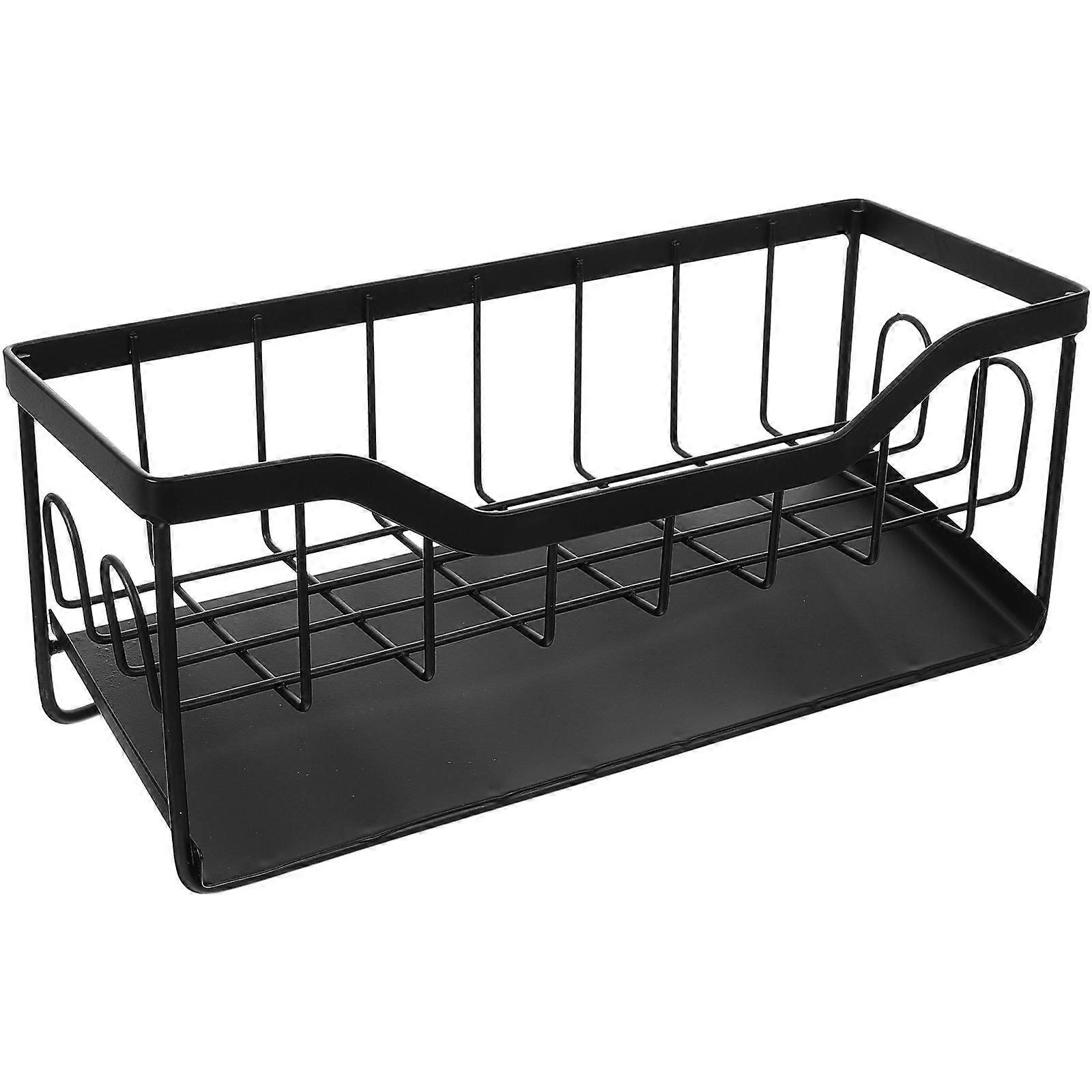 Black Kitchen Sink Organizer Sponge Holder for Space Saving Use