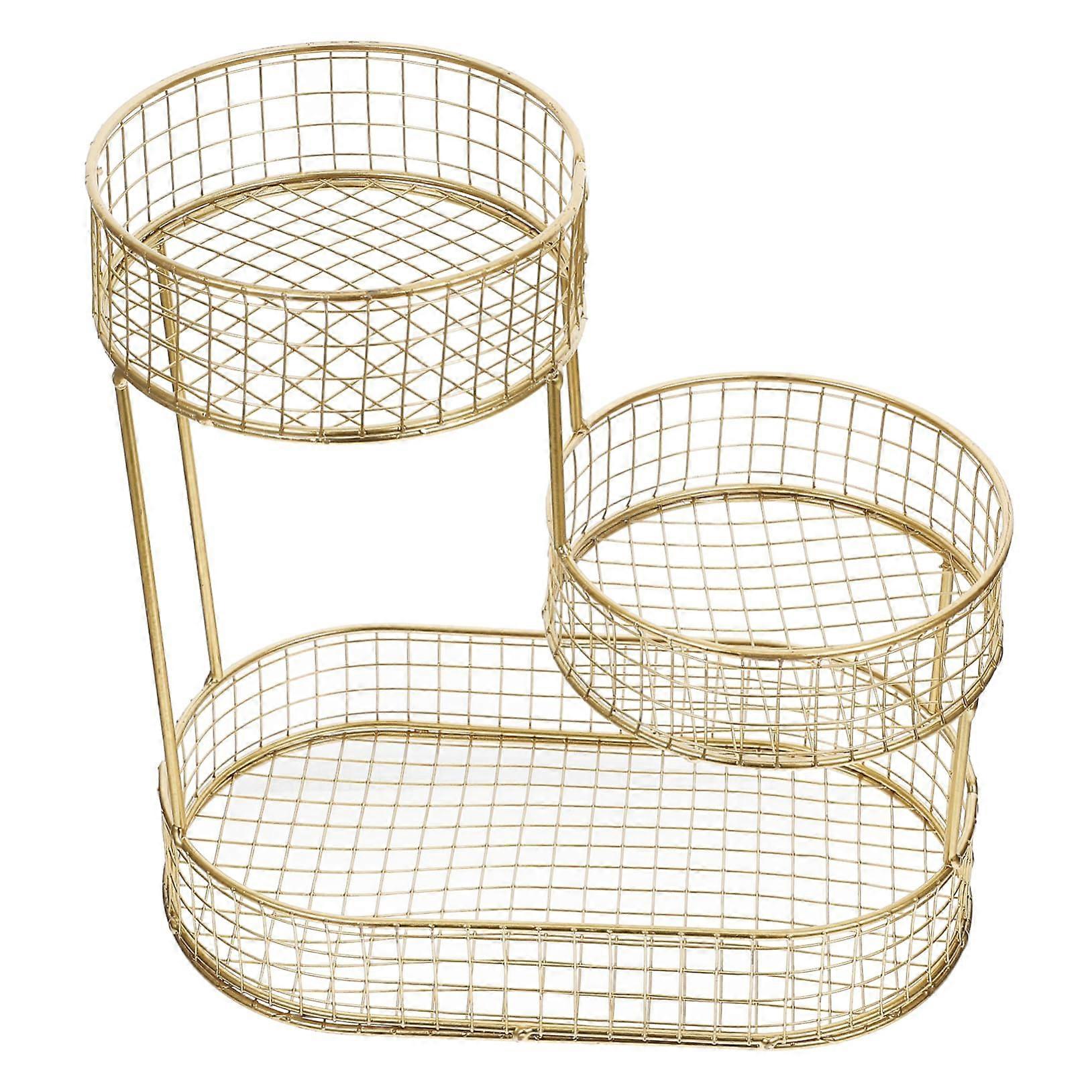 Fruit Basket Metal Wire Organizer with SpaceSaving Tiered Design for Kitchen Counter Storage