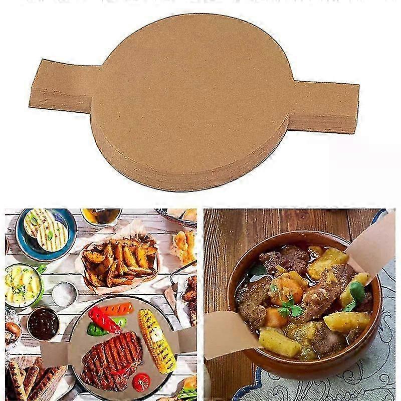 100Pcs Precut Circle Cake Pan Liners Round Non-Stick Parchment Paper With Lift Tabs For Baking Brown