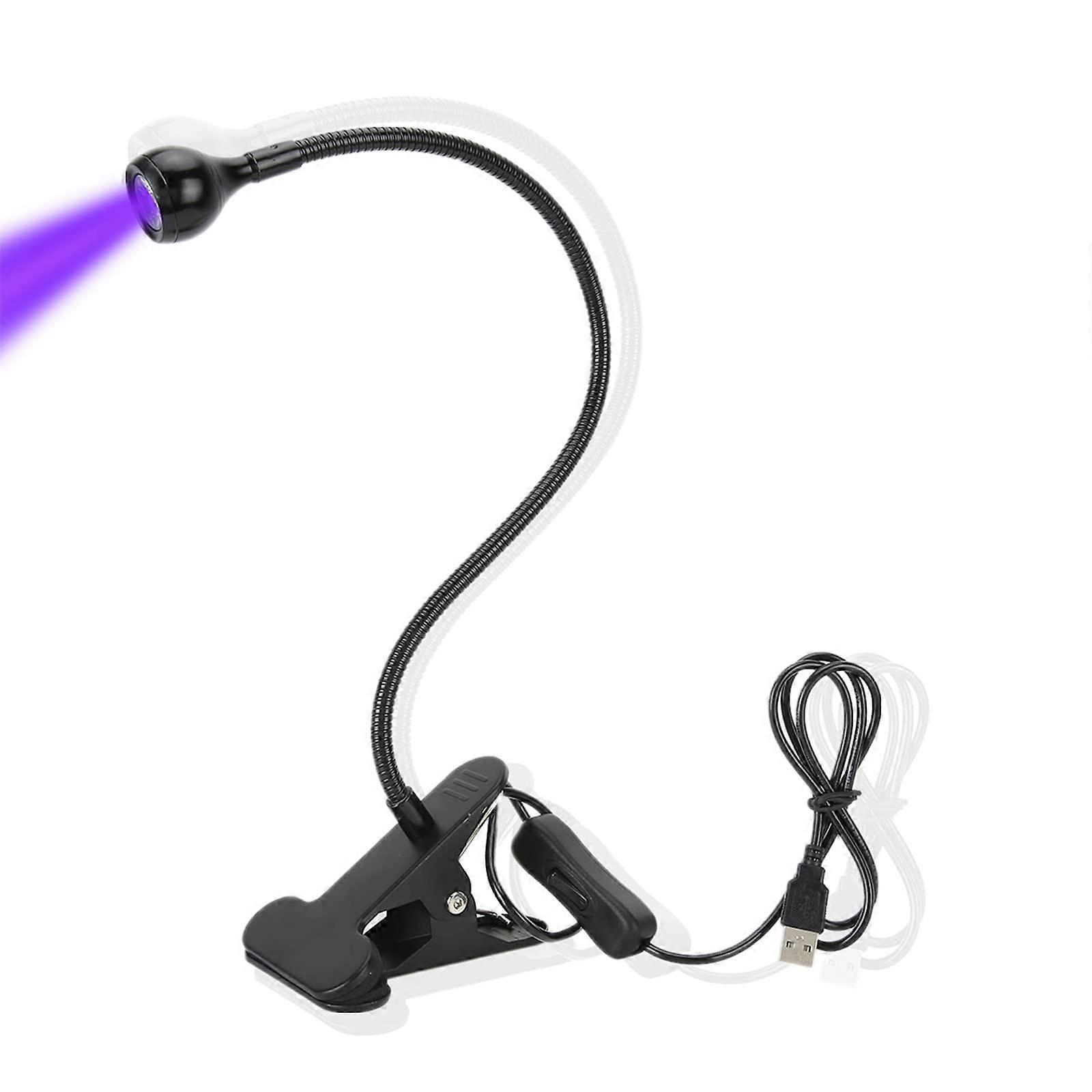 UV LED Curing Lamp 395nm with Clamp and 360° Flexible Arm for Resin, Nails and Electronics