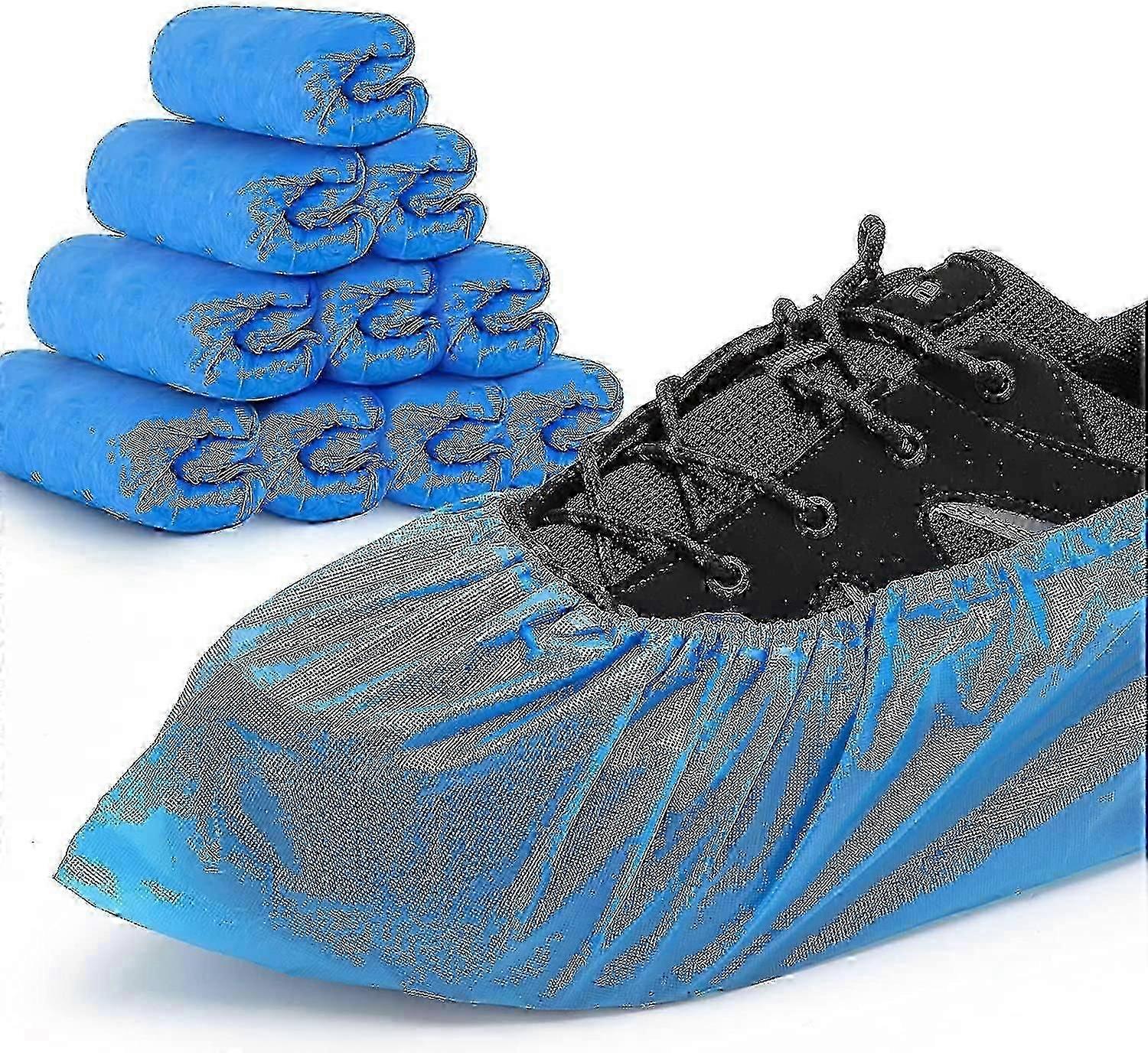 أغطية الأحذية المتاح عدم الانزلاق للداخلية -100 حزمة (50 زوجا) للماء قسط الجوارب Cpe أحذية واقية الأغطية ، يناسب ما يصل إلى حجم 11 لنا الرجال