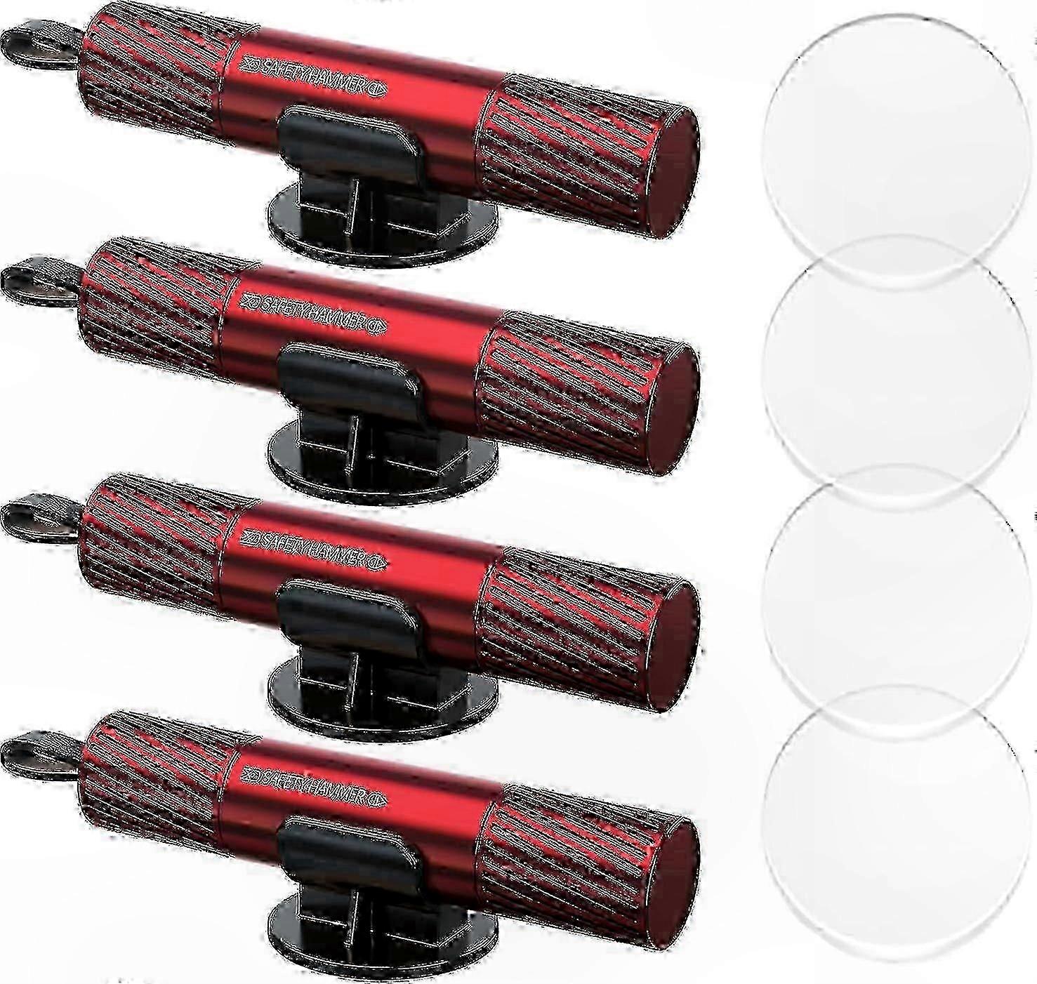 4-Pack Car Safety Tool: Window Breaker and Seatbelt Cutter with Hammer Function