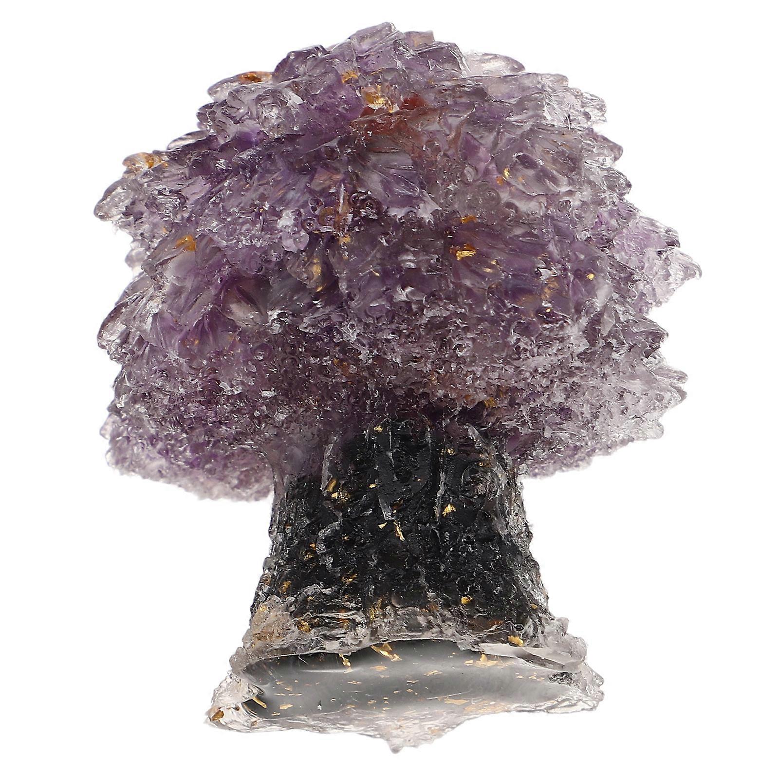 Fortune Crystal Tree Natural Crystal Desktop Decoration for Study 2Pcs