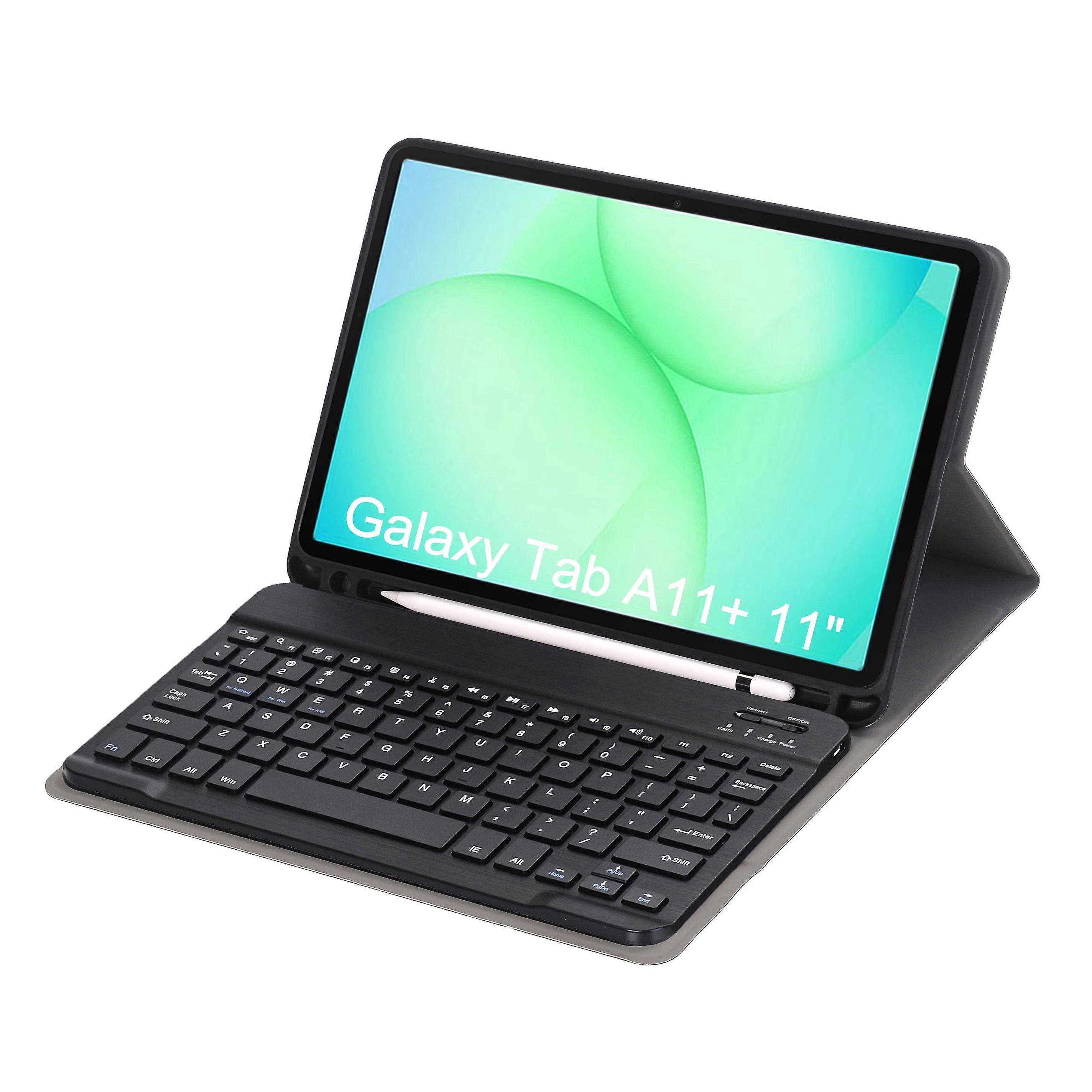 For Samsung Galaxy Tab A11+/A11 Plus Detachable Leather Case Bluetooth Keyboard with Pen Slot