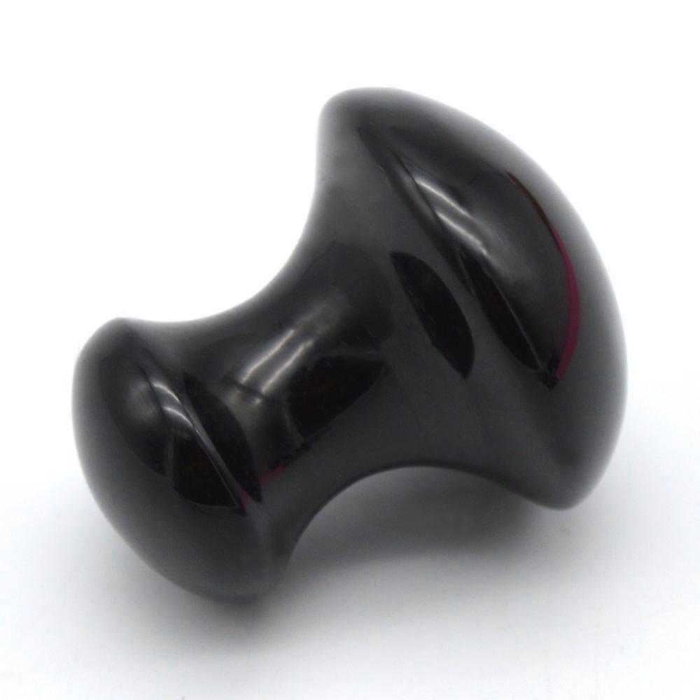 Natural Obsidian Gua Sha Massage Tool with Mushroom Design for Pain Relief and Spa Therapy