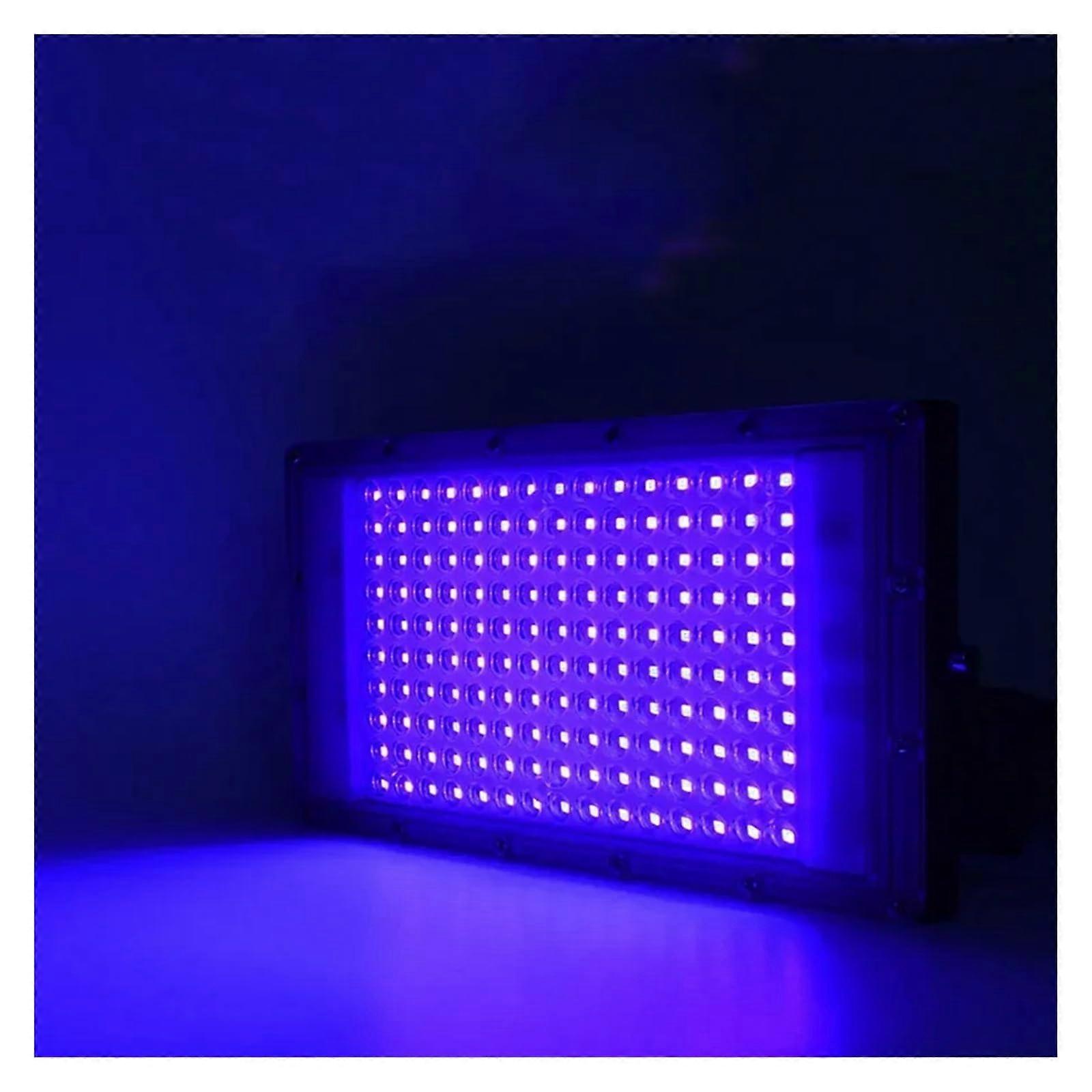 50W LED UV Floodlight 395nm Waterproof Ultraviolet Lamp for Glow Party, Stage, Wedding, UV Glue Curing, DIY Curing