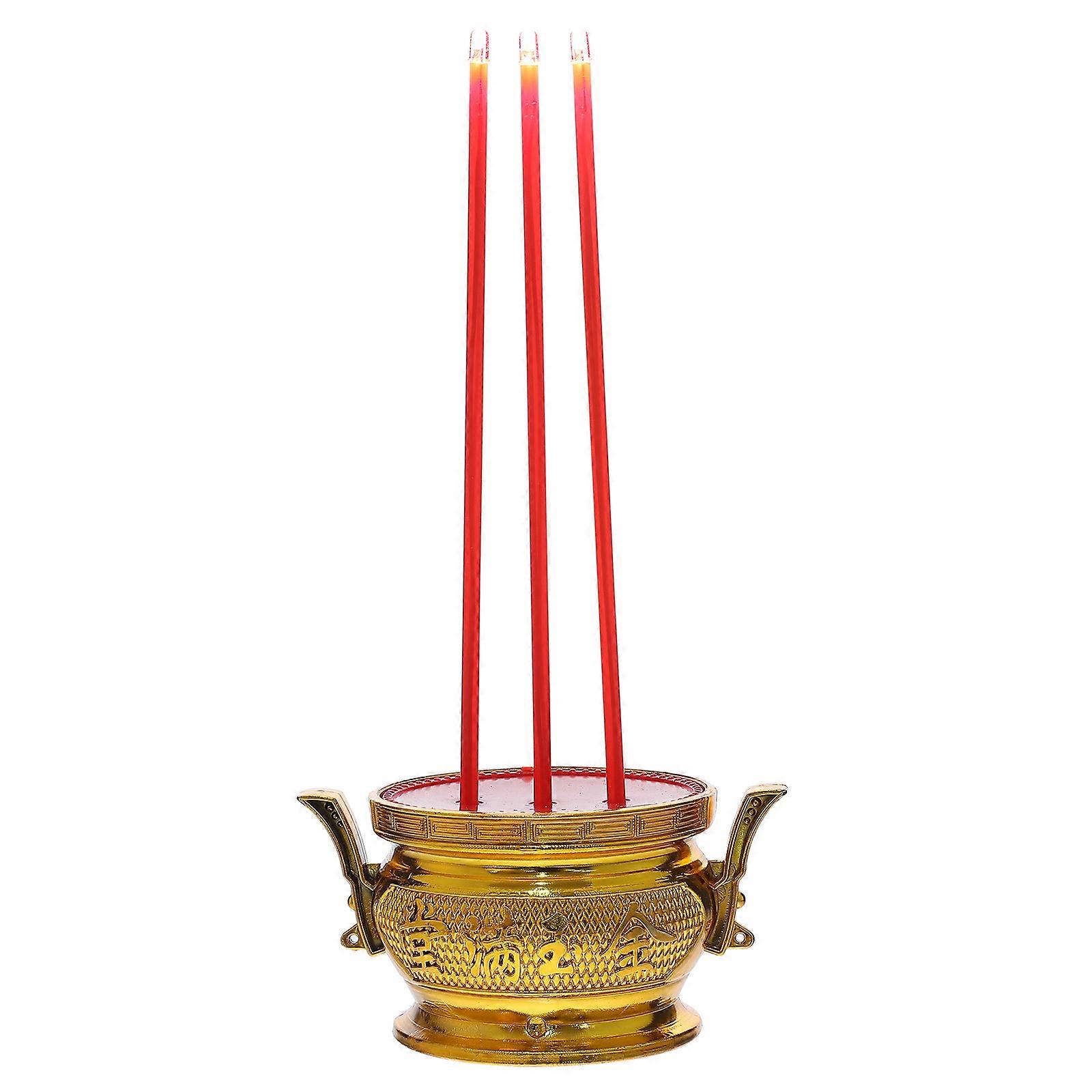 Golden LED Electronic Incense Burner for Home Use 6Pcs Decorative Set