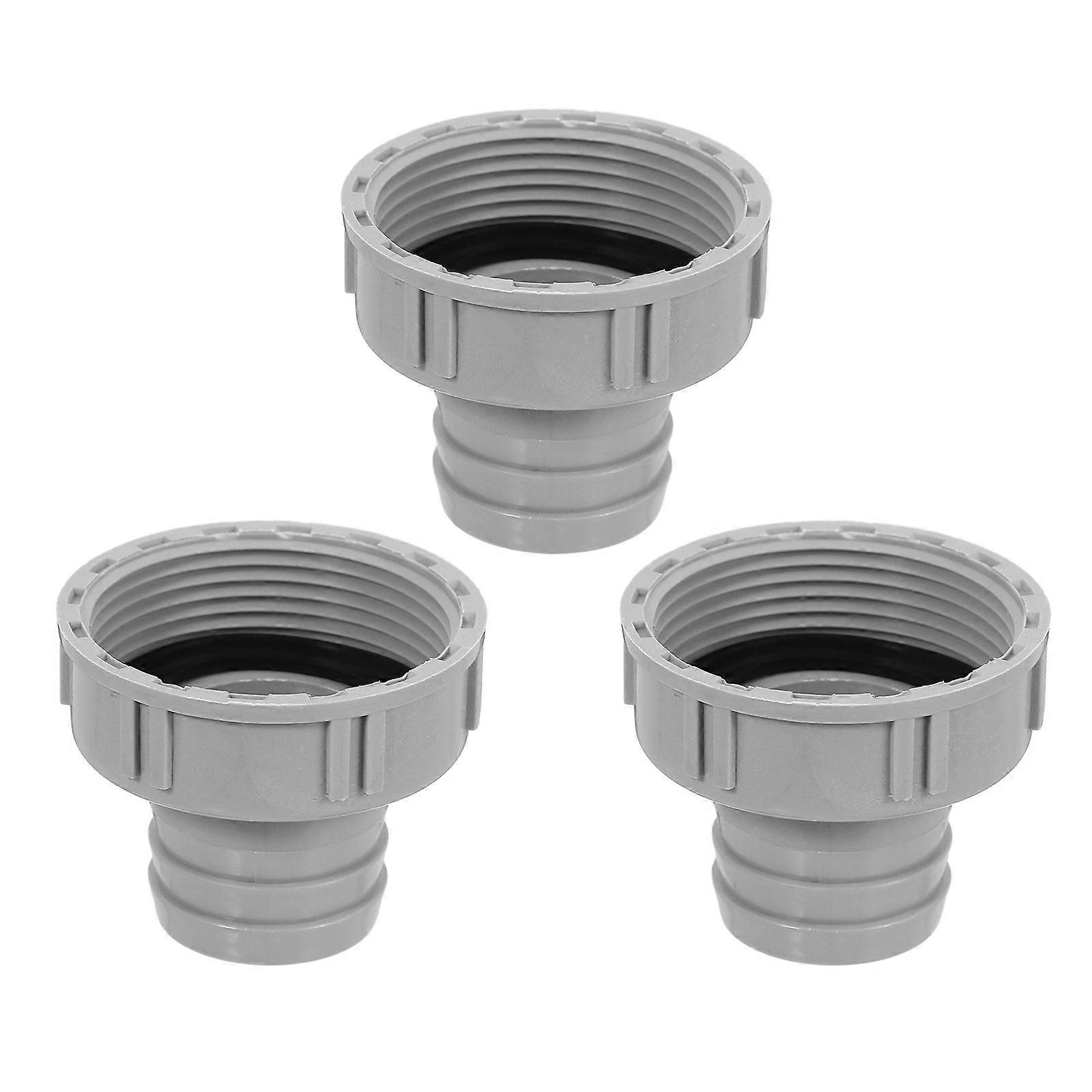 3Pcs Sink Overflow Connector for Drain Pipe Installation Grey PP