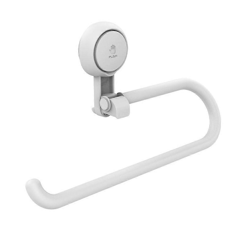 Paper Towel Holder Wall Mounted with Suction Cup No Drill Space Saving for Kitchen and Bathroom White