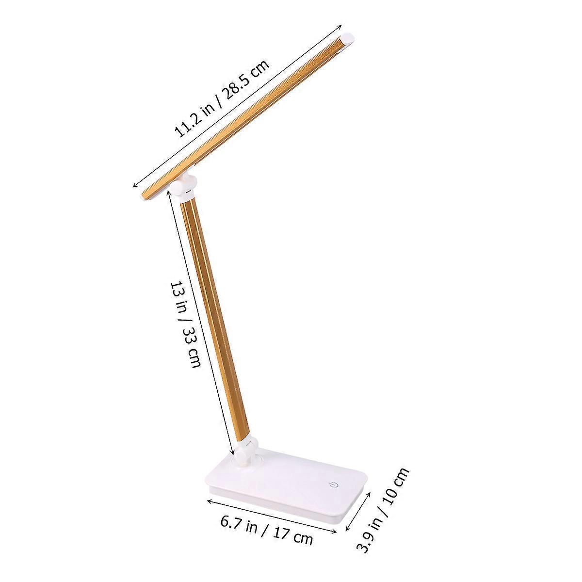 Adjustable LED Touch Control USB Table Lamp Foldable Reading Light Eyeprotection Desk Light(Golden)