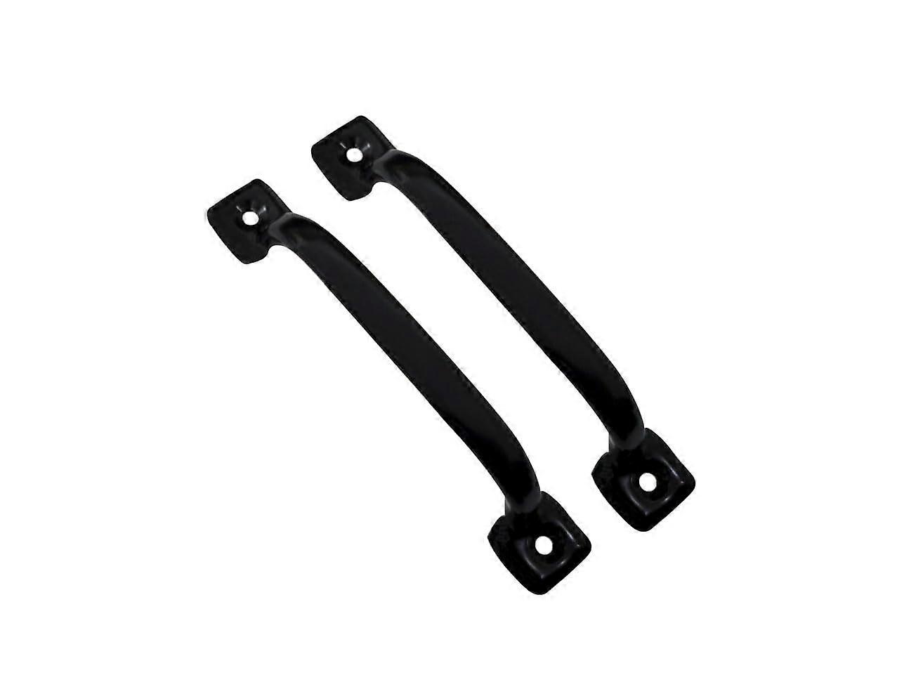 Black Steel Screen Door Pull Handle 43/4 Inch with Screws, Durable CorrosionResistant, 2 Pack