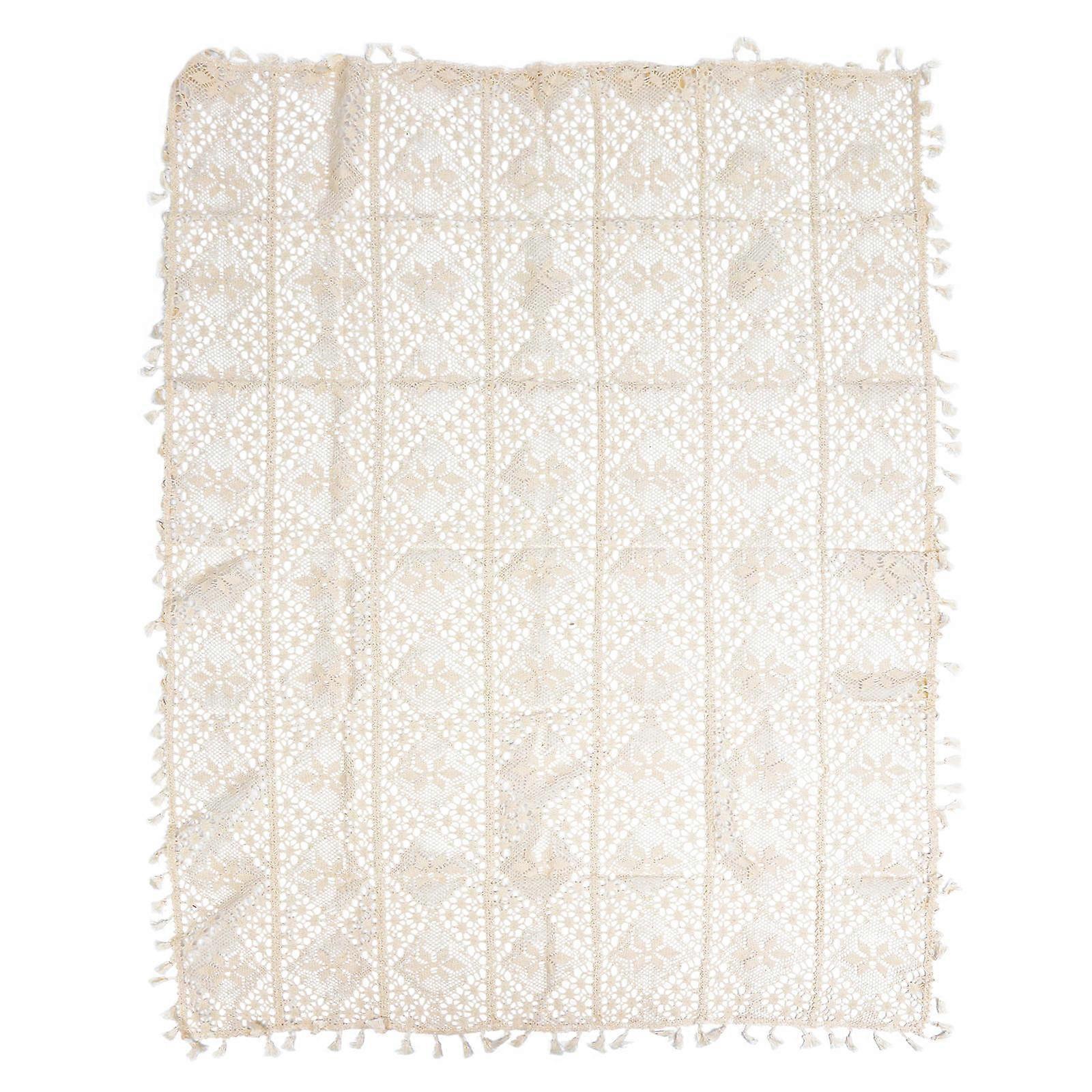 Rustic Style Tablecloth Knitted Cover for Home Use 2Pcs Set