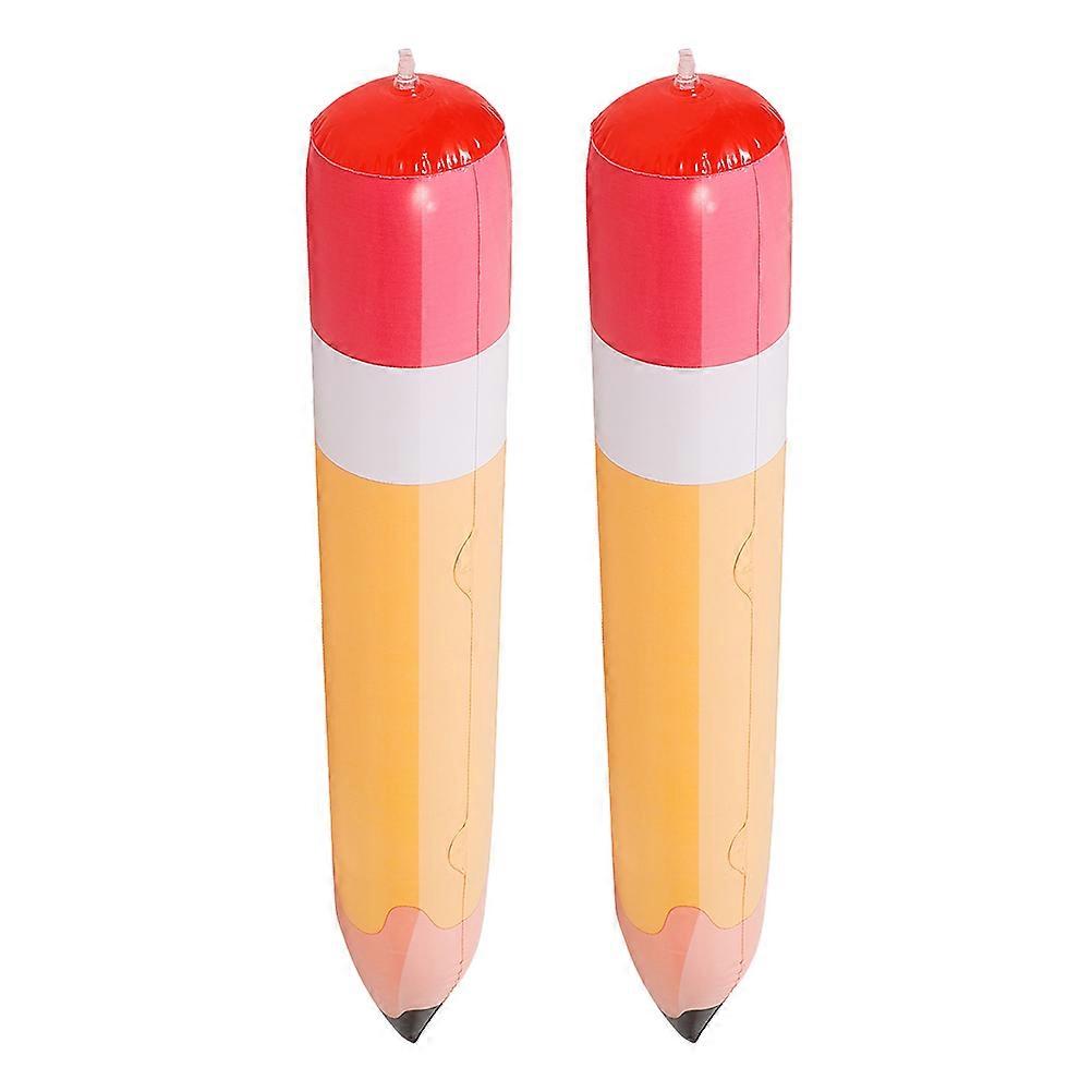 Large Inflatable Pencil for Decoration Use 2Pcs Orange PVC Classroom Decor