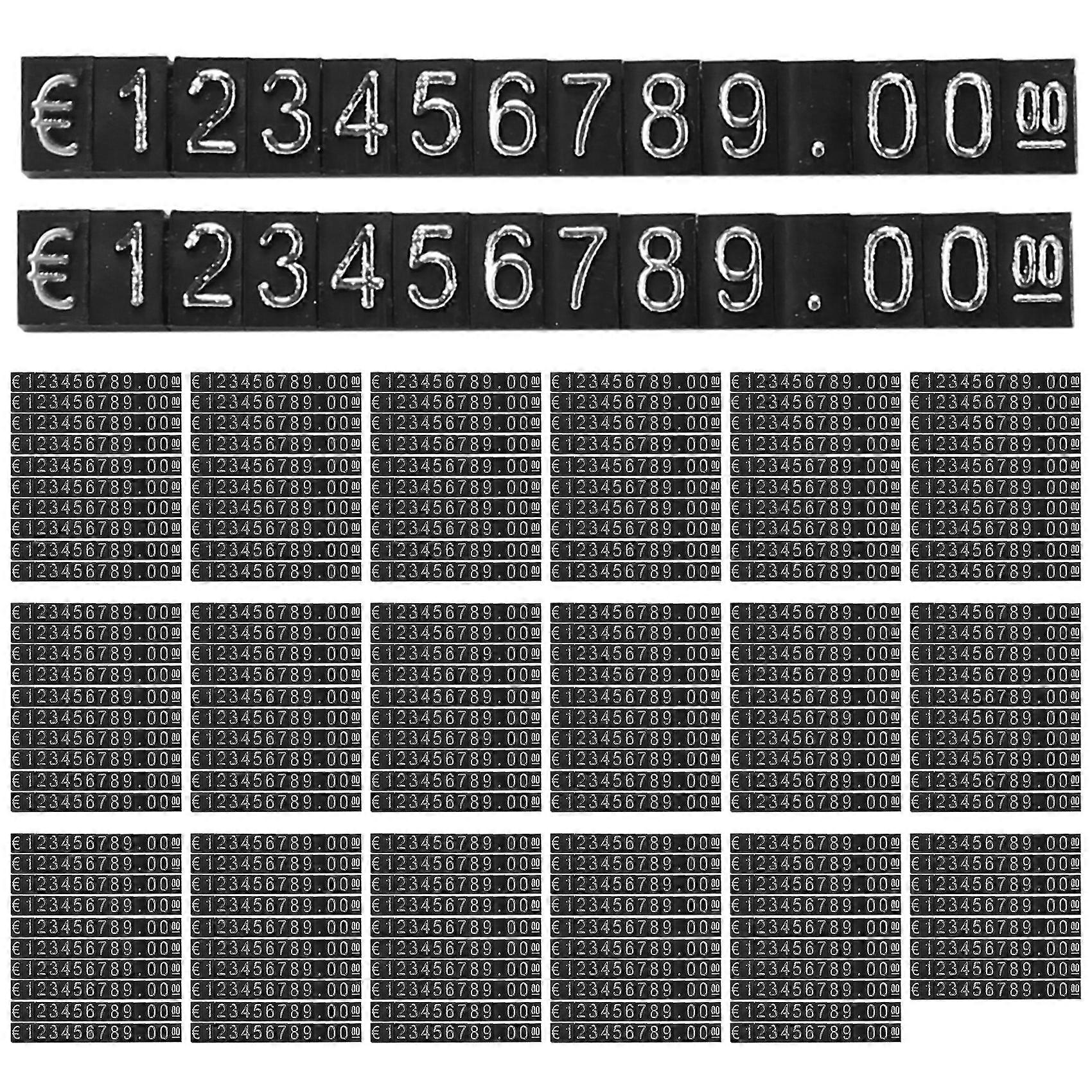 180Sets Plastic Cubes Price Display Tags Adjustable Number Stand Frame Label Shop