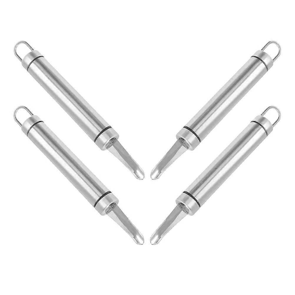 Kitchen Longan Corer Stainless Steel Core Remover with Multi-Function for Home 4Pcs