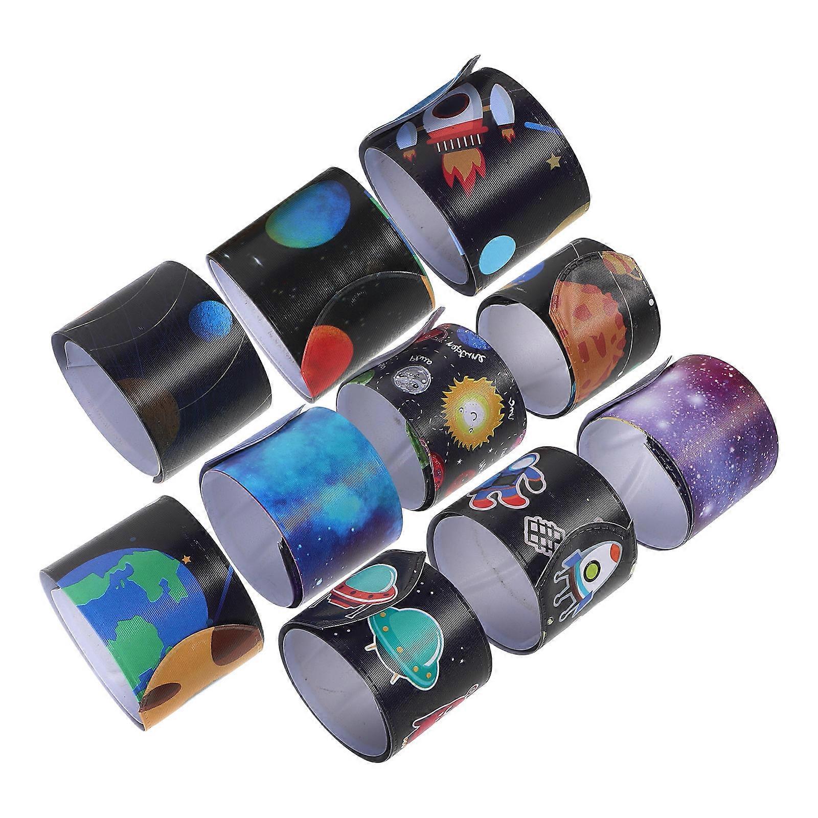 Space Slap Bracelets Patterns for Kids 20Pcs Outer Space Theme Set