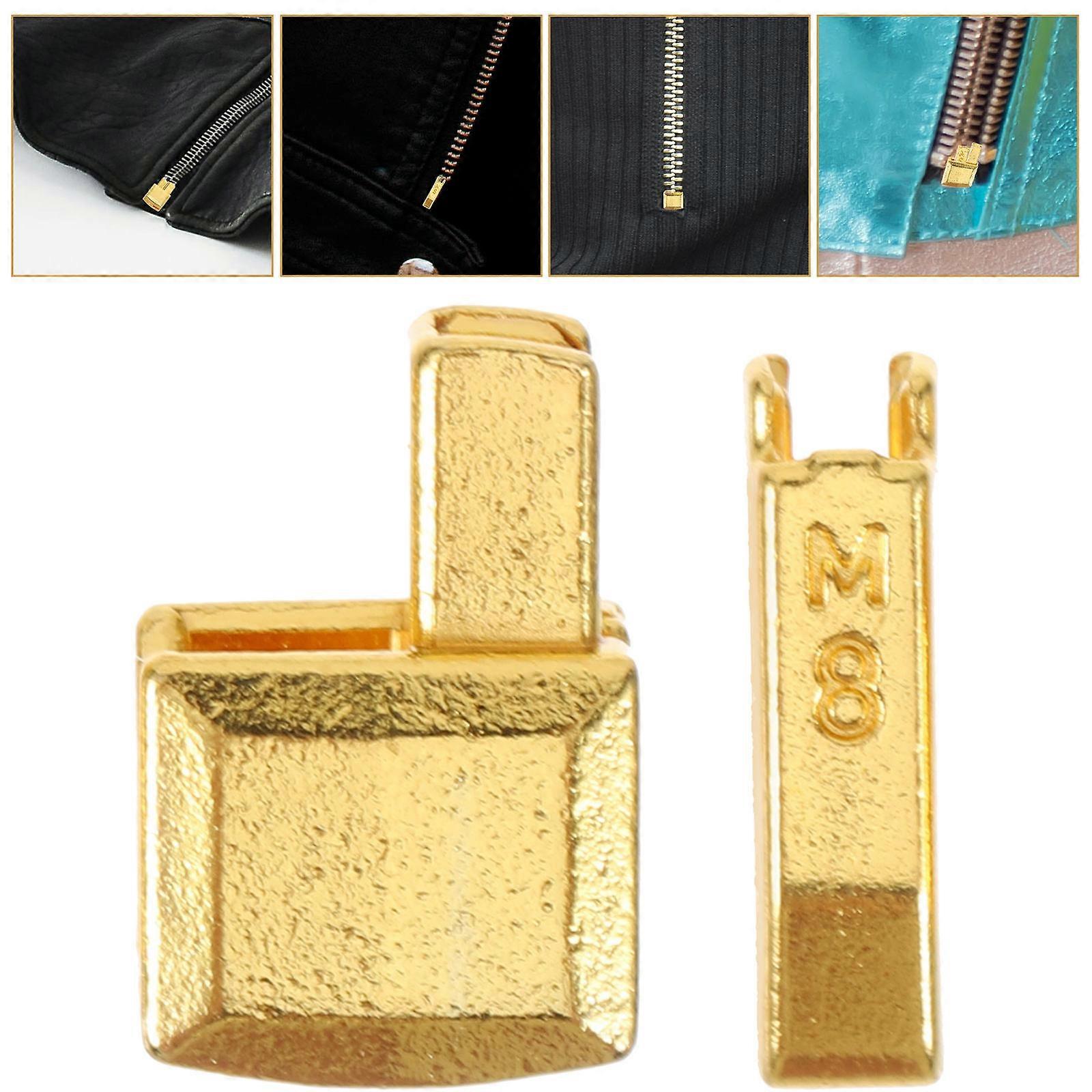 Golden Metal Zipper Stop for Replacement Zipper Slider Puller 1Set
