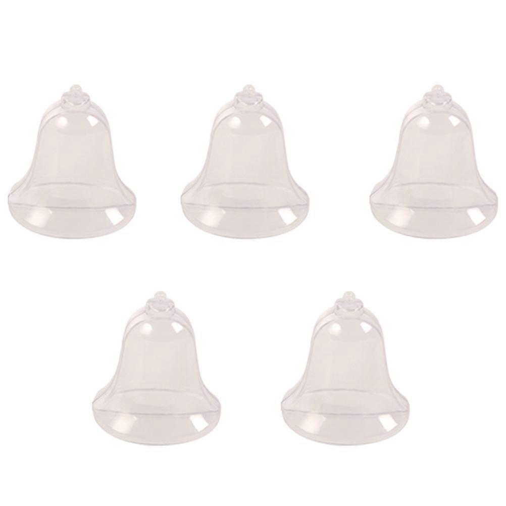 Transparent Candy Box Bell Shape Jar for 5Pcs Christmas Storage