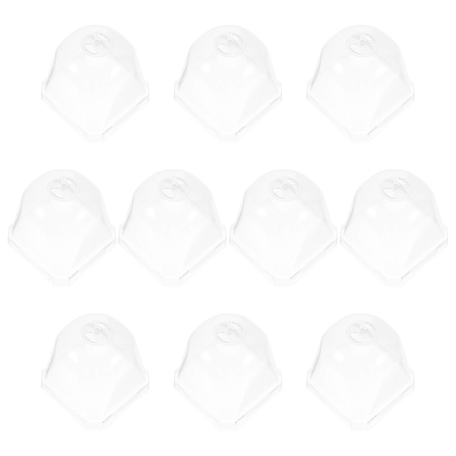 Clear Plastic Square Dome Plants Protector Covers for Garden Use 10Pcs Set