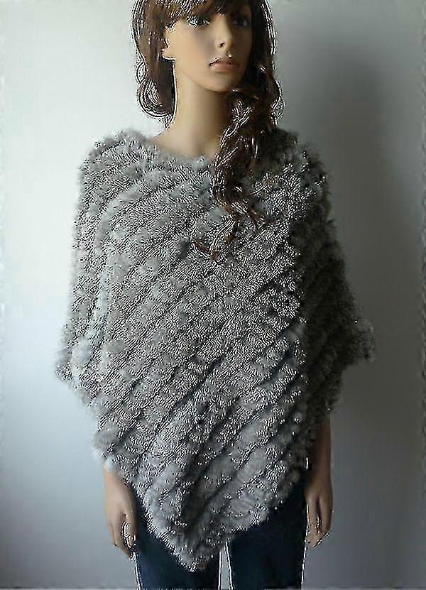 Slim Rabbit Fur Shawl - Natural Poncho for Certain Brands