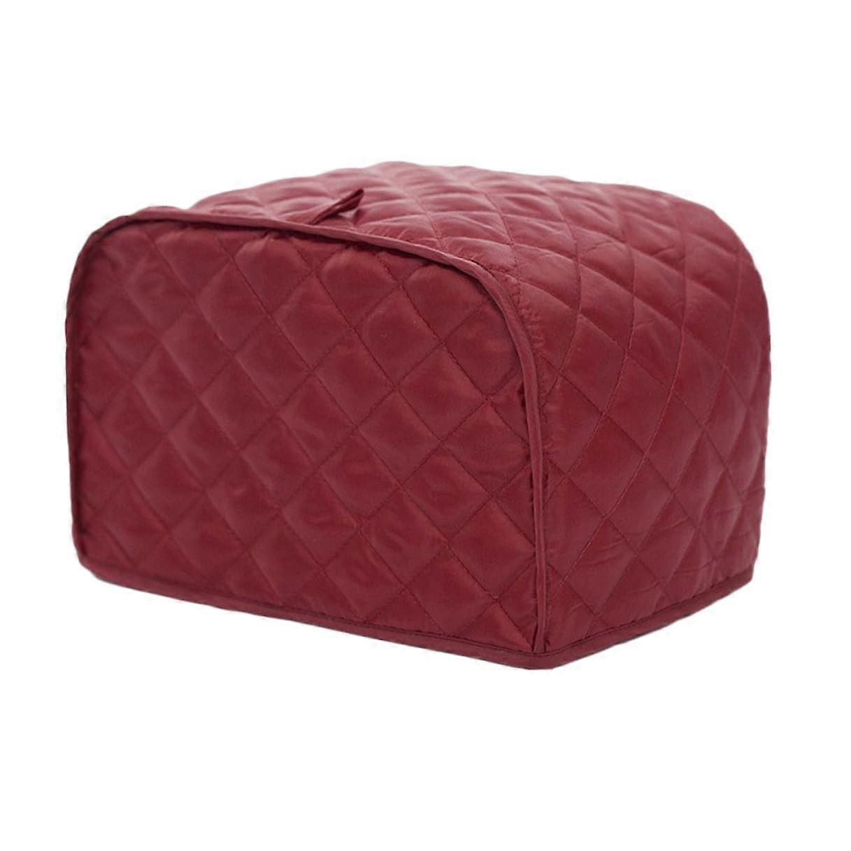 Red Toaster Cover Fits Standard 2 Slice Kitchen Appliance Dustproof Polyester Cotton Machine Washable