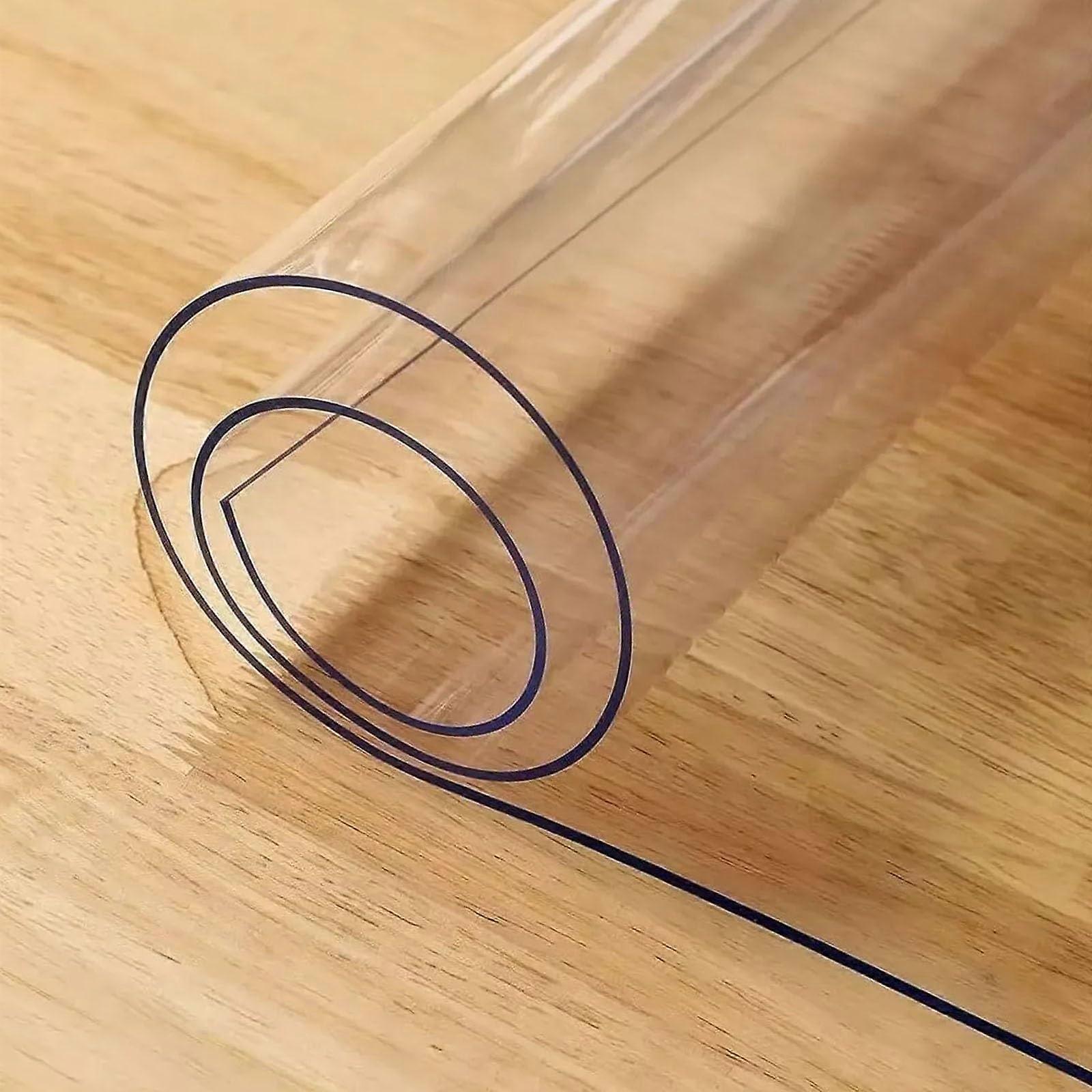 Clear PVC Table Protector 2mm Waterproof Scratch Resistant Heat Safe 55x63in for Dining Table