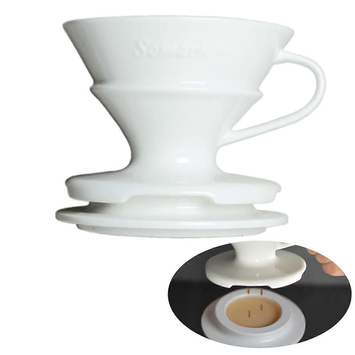 Ceramic Coffee Dripper Set with Integrated Drip Tray and Precision Brewing Control