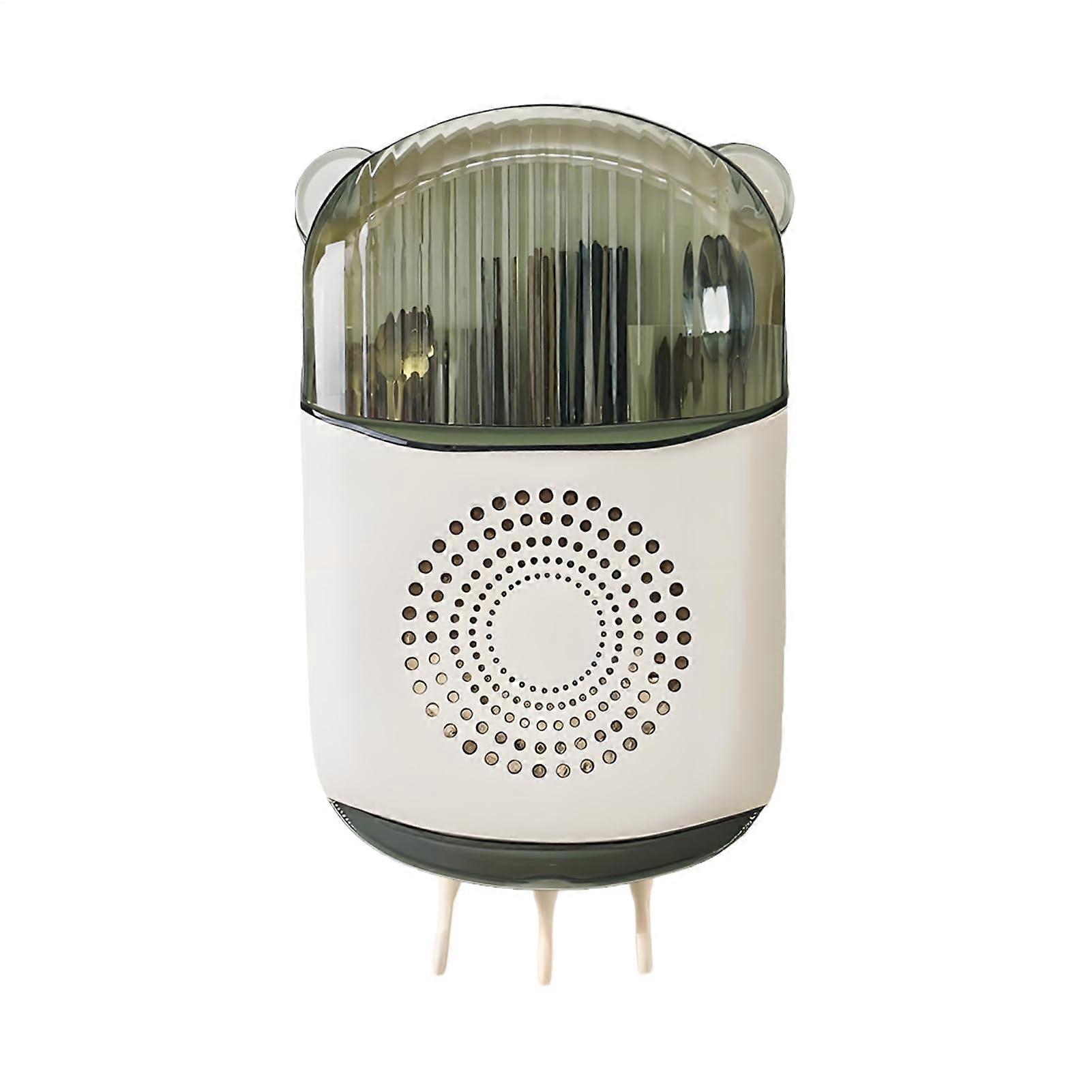 Wall Mounted Kitchen Utensil Holder with Removable Chopstick Organizer, Compact Moisture Resistant Design