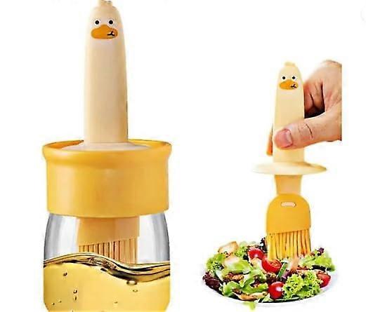 Oil Dispensing Bottle with Silicone Basting Brush for Precise Cooking, BBQ and Baking