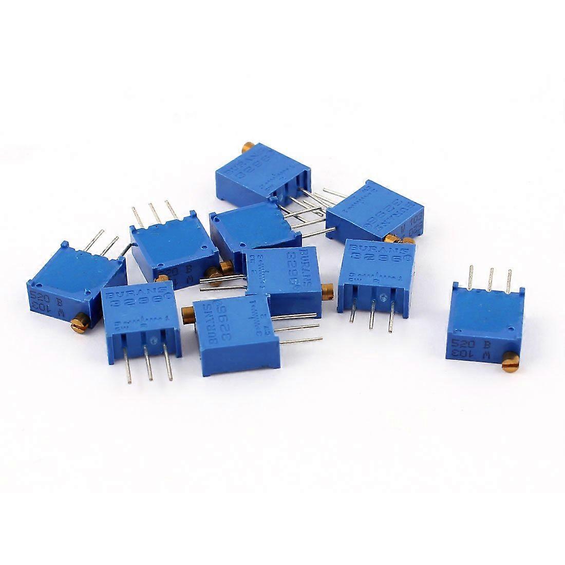 10Pcs 3296W103 10K Ohm Trimmer Potentiometer Variable Resistor Set for Precise Adjustment