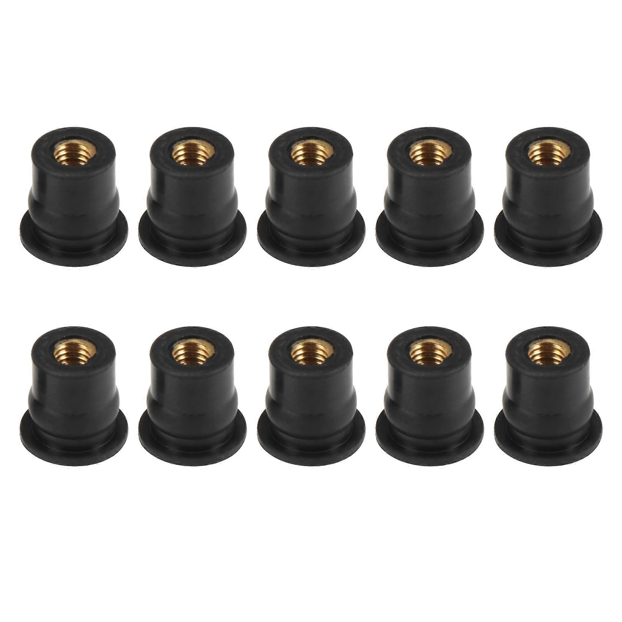 10pcs M6 Motorcycle Windshield Screws and Rubber Nuts Set for Secure Fairing Mount