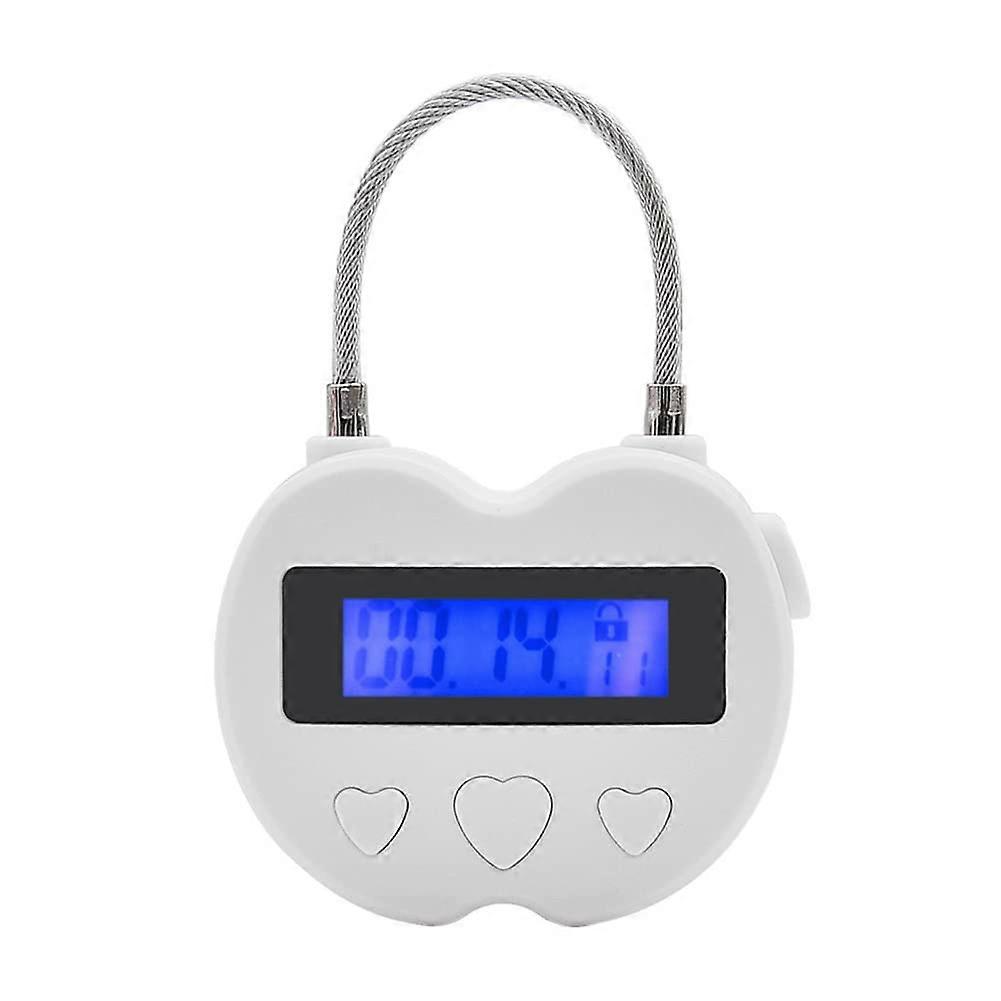 Electronic Time Lock with LCD Display, Waterproof USB Rechargeable Padlock, 99 Hours Adjustable