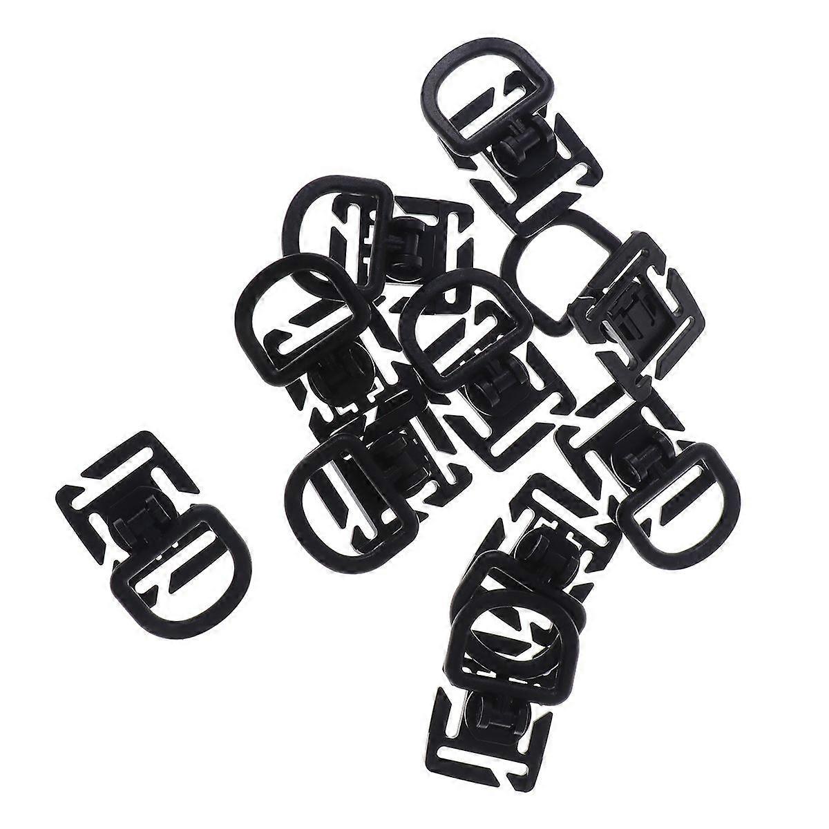10 PCS D-ring Rotatable Locking Molle Belt Buckles Outdoor Accessory (Black)
