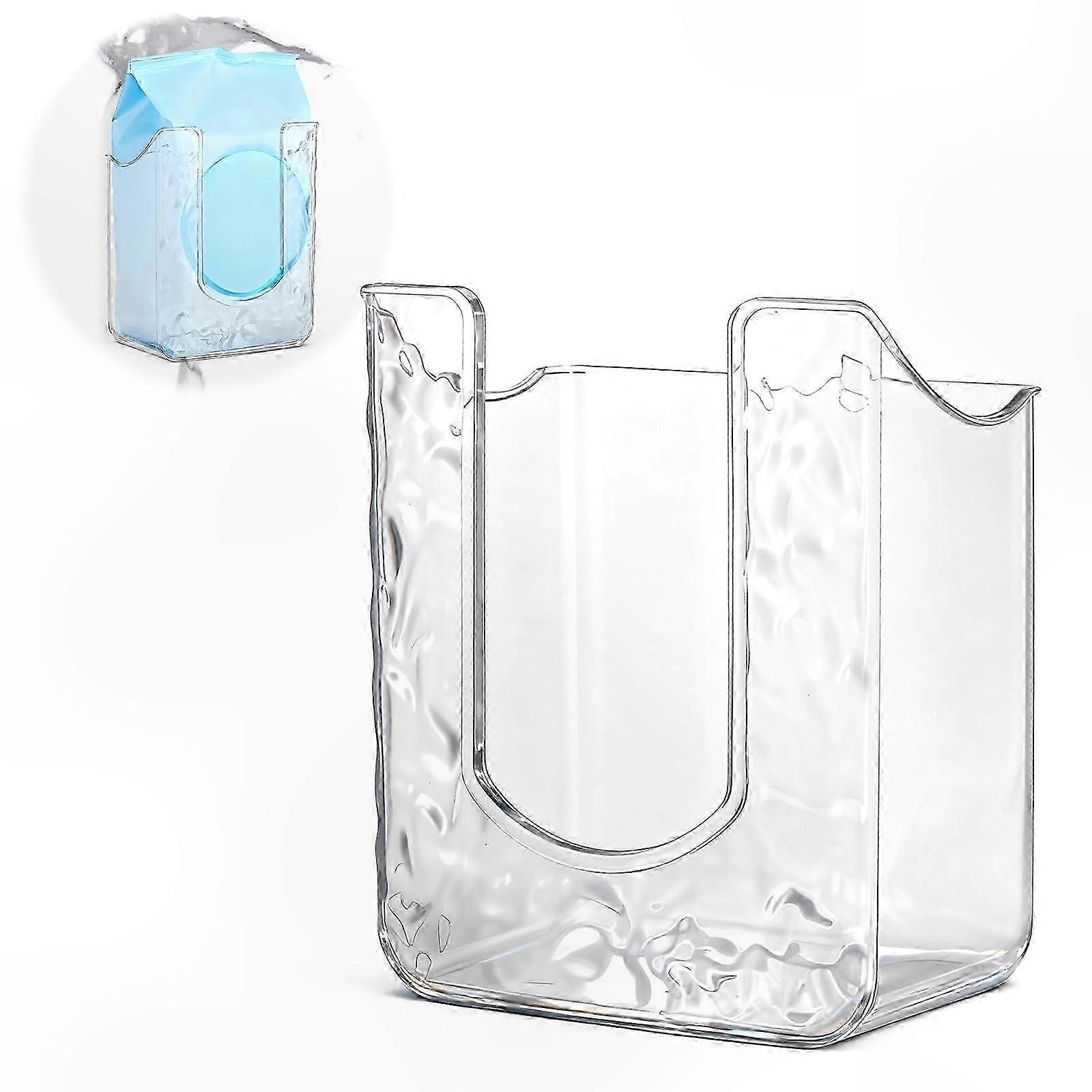 Wall Mounted Flushable Wipes Dispenser, Clear Bathroom & Kitchen Storage Holder